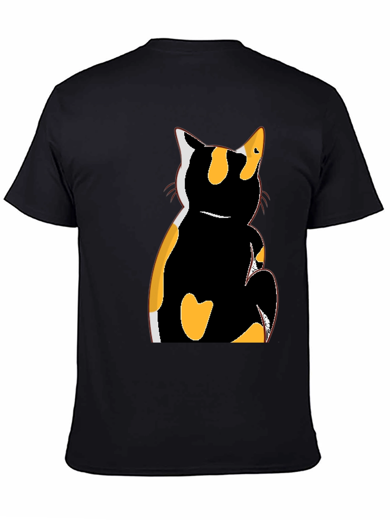 Camiseta Negra con Diseño de Gato Calicó