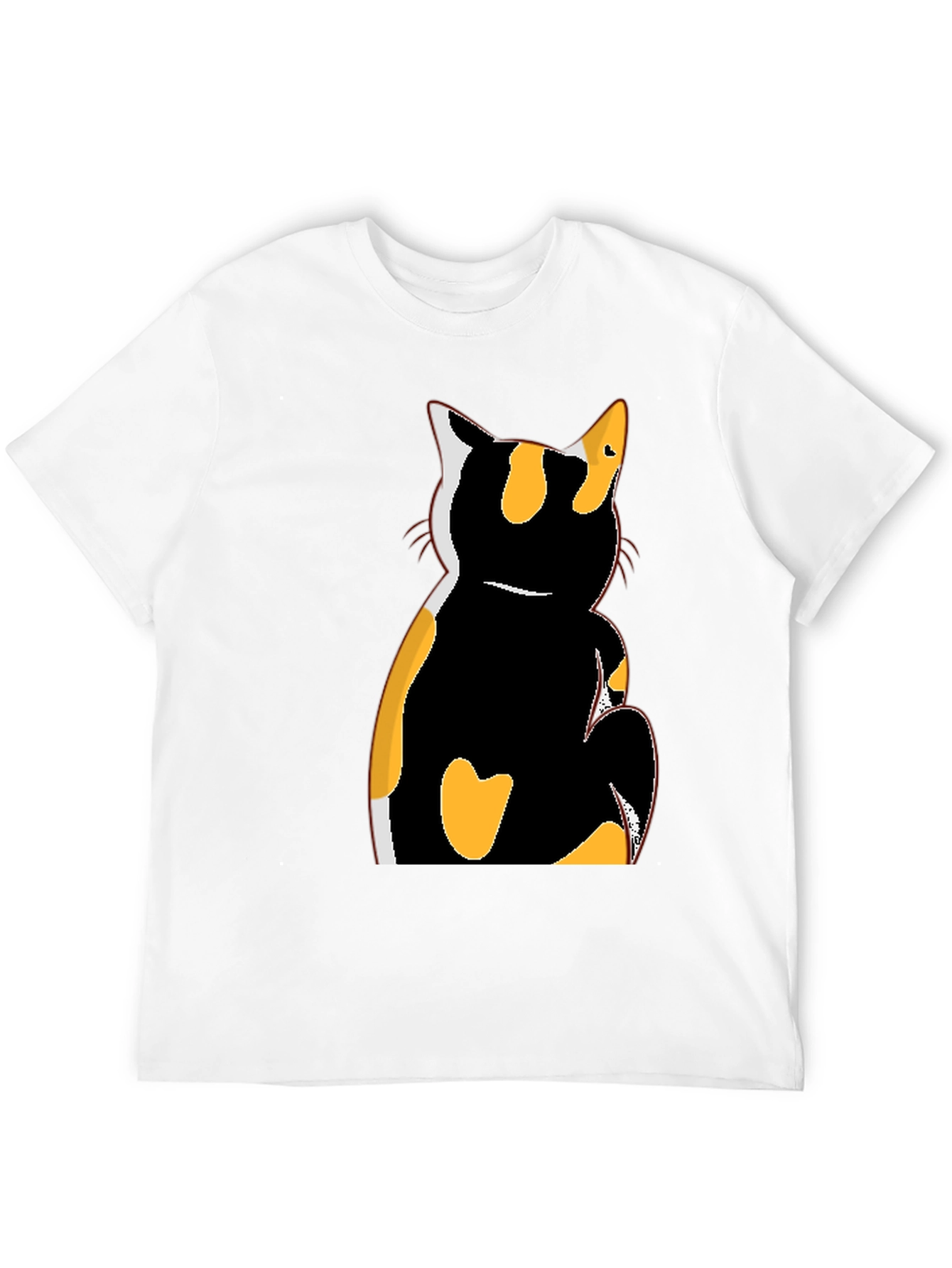 Camiseta Negra con Diseño de Gato Calicó