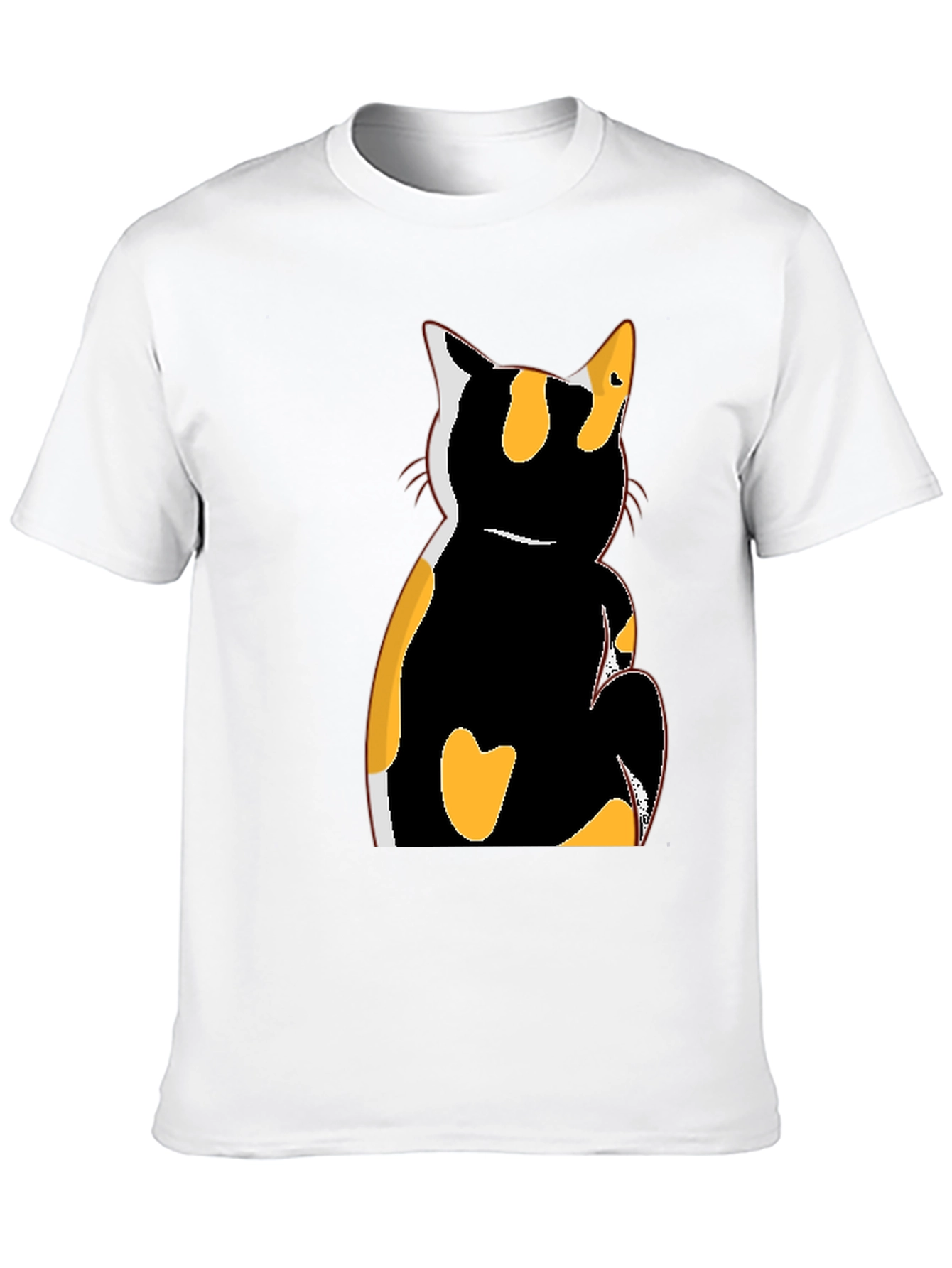 Camiseta Negra con Diseño de Gato Calicó