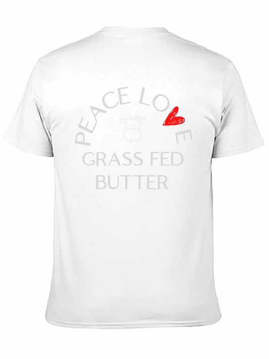 Camiseta Negra Peace Love Grass Fed Butter