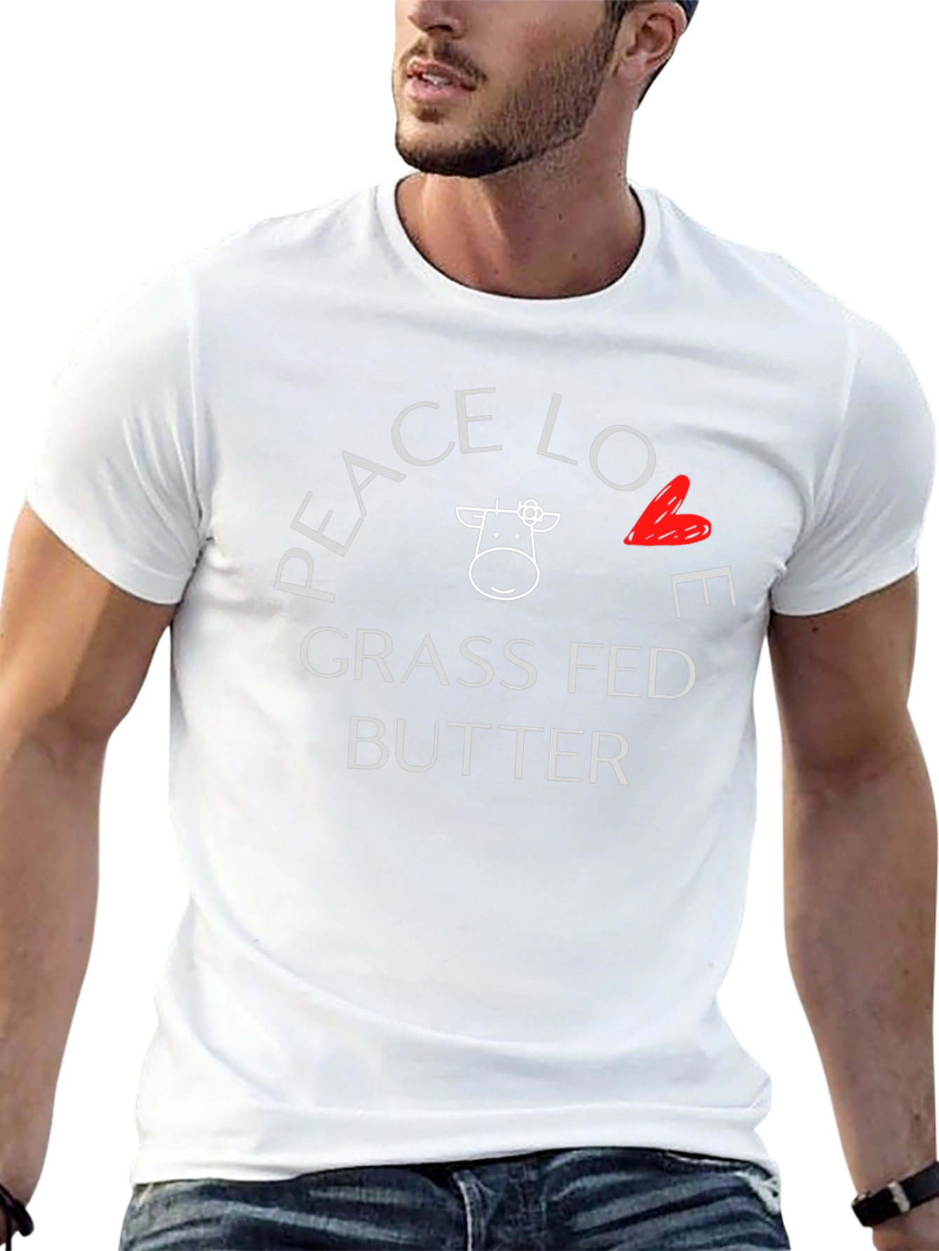 Camiseta Negra Peace Love Grass Fed Butter
