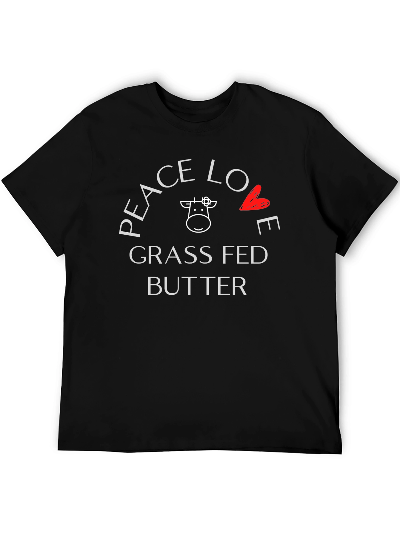 Camiseta Negra Peace Love Grass Fed Butter