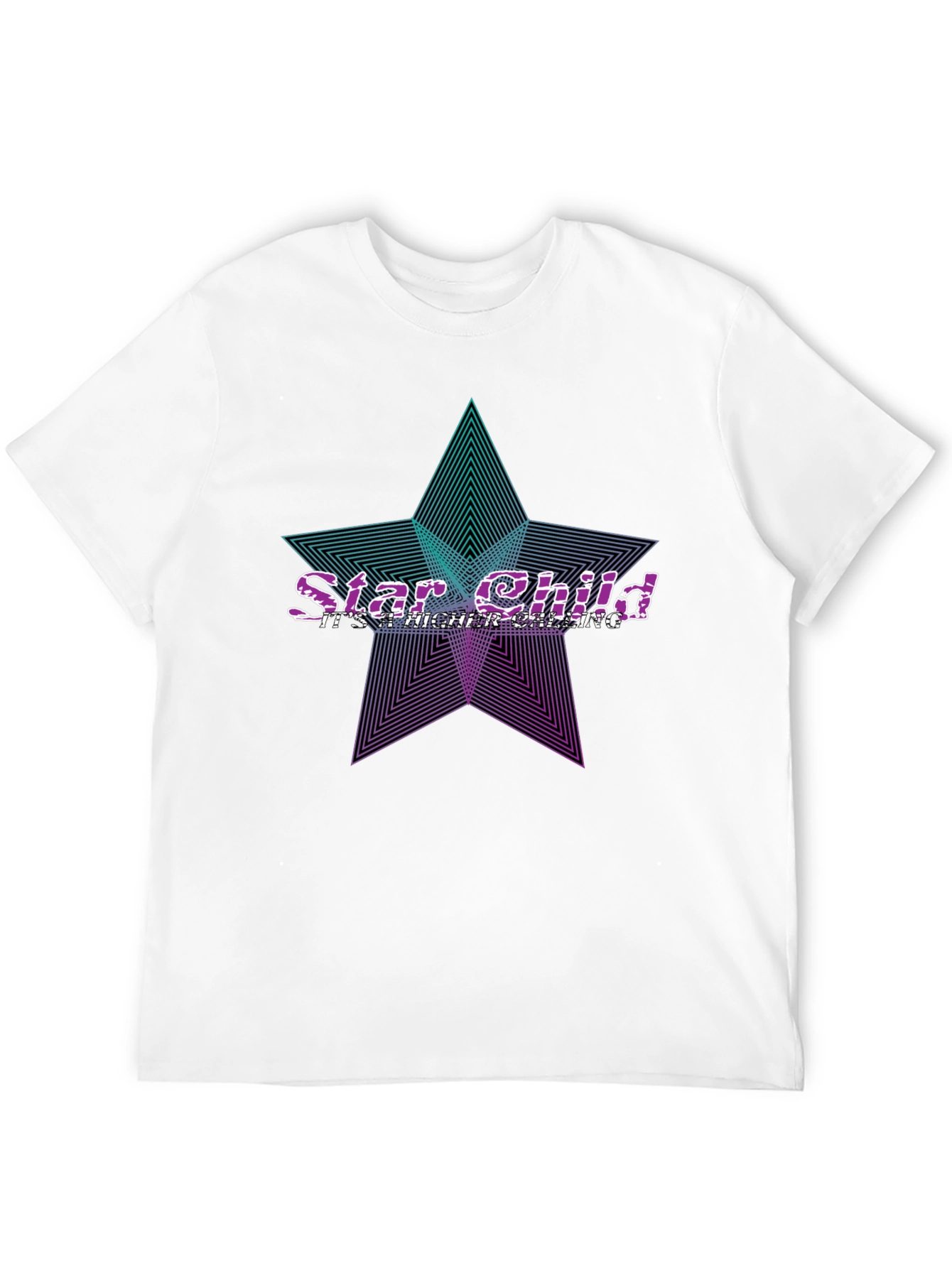 Camiseta Negra Star Child Diseño Geométrico
