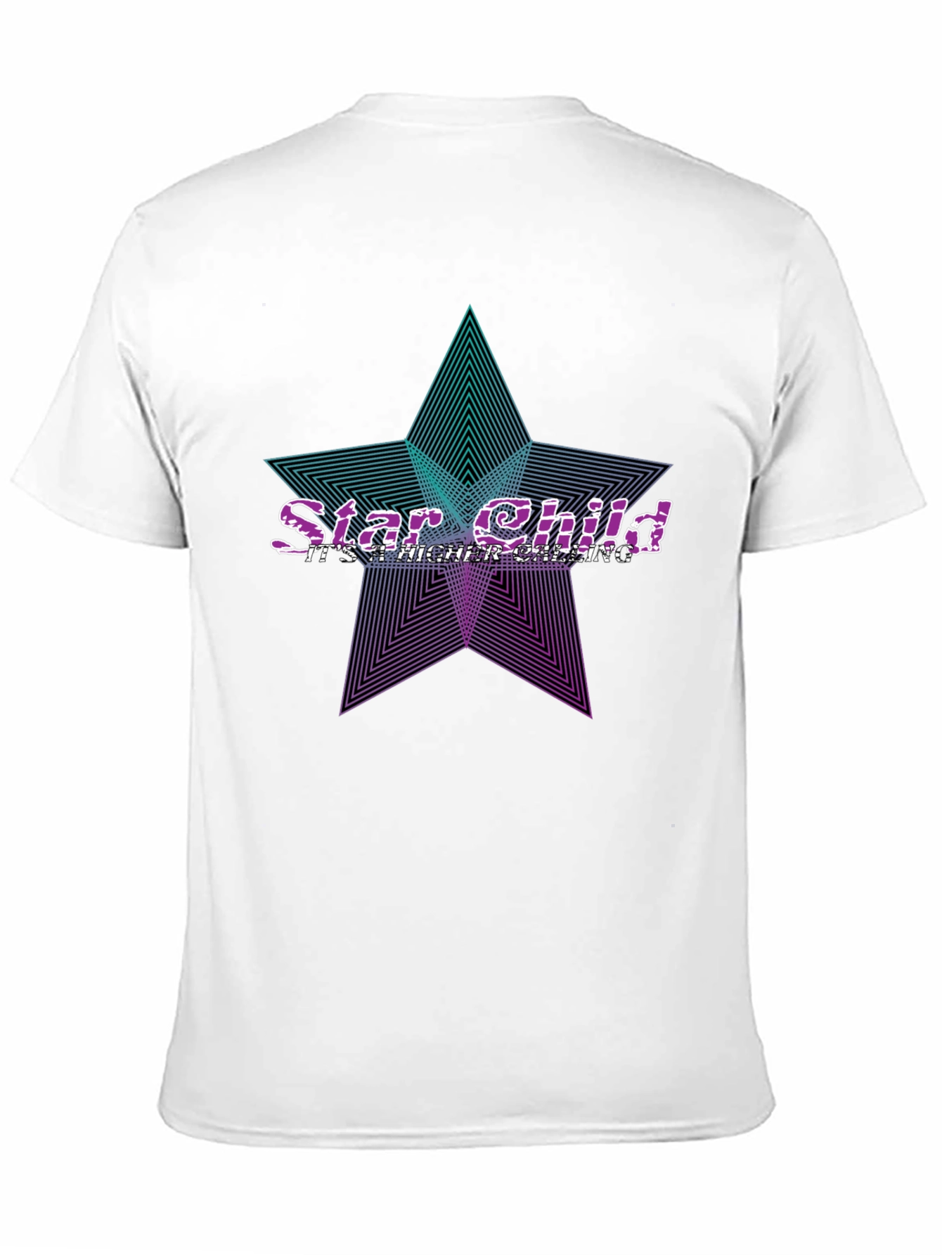 Camiseta Negra Star Child Diseño Geométrico