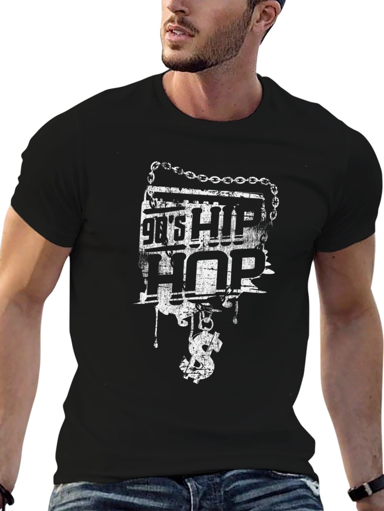 Camiseta 90s Hip Hop con Diseño Gráfico Original