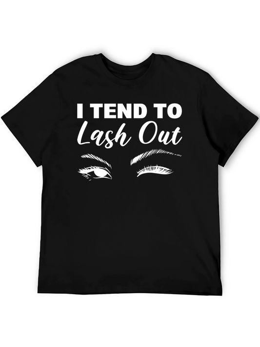 Camiseta Negra Lash Out con Diseño Ojos