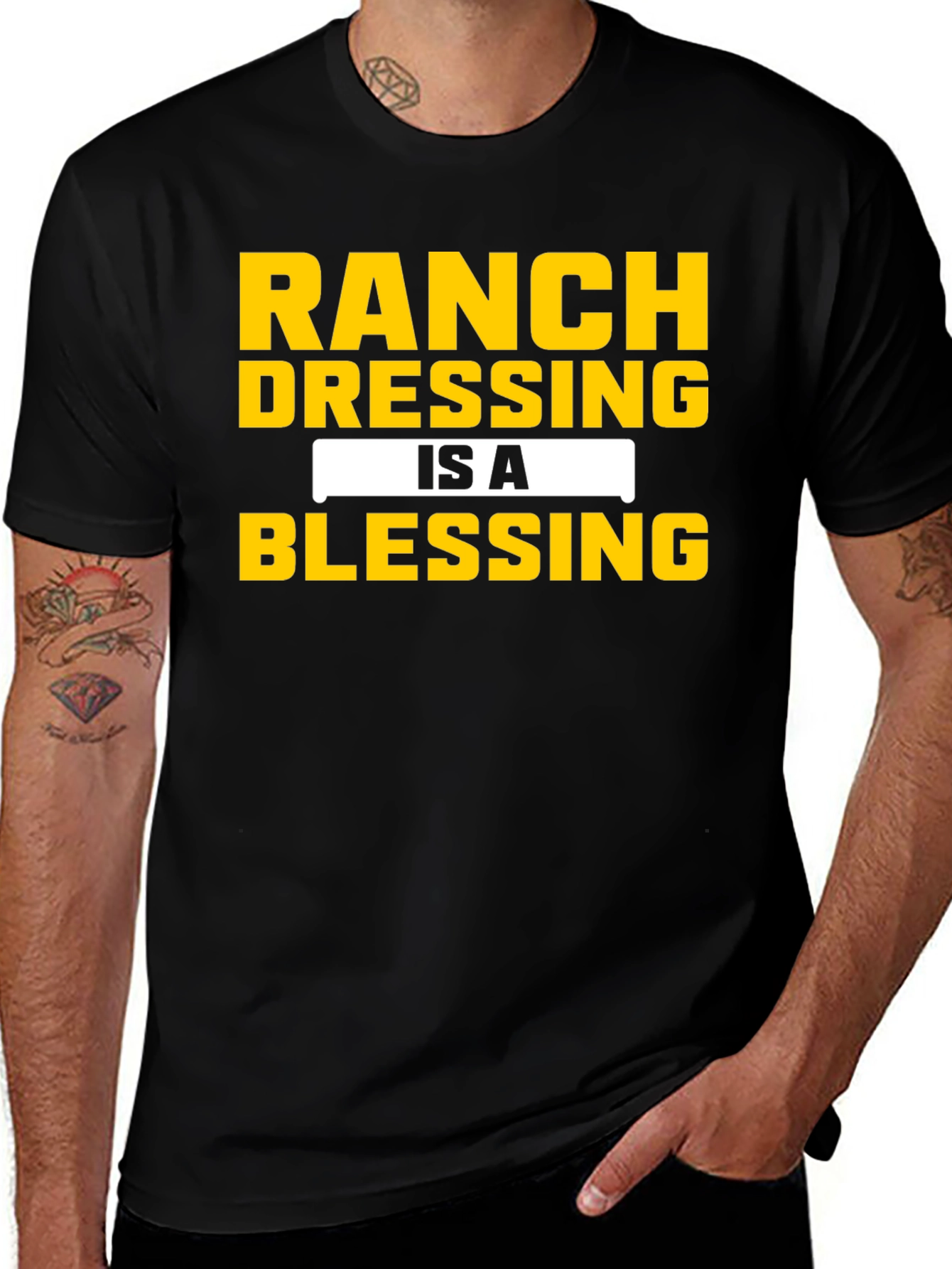 Camiseta Negra: Ranch Dressing is a Blessing