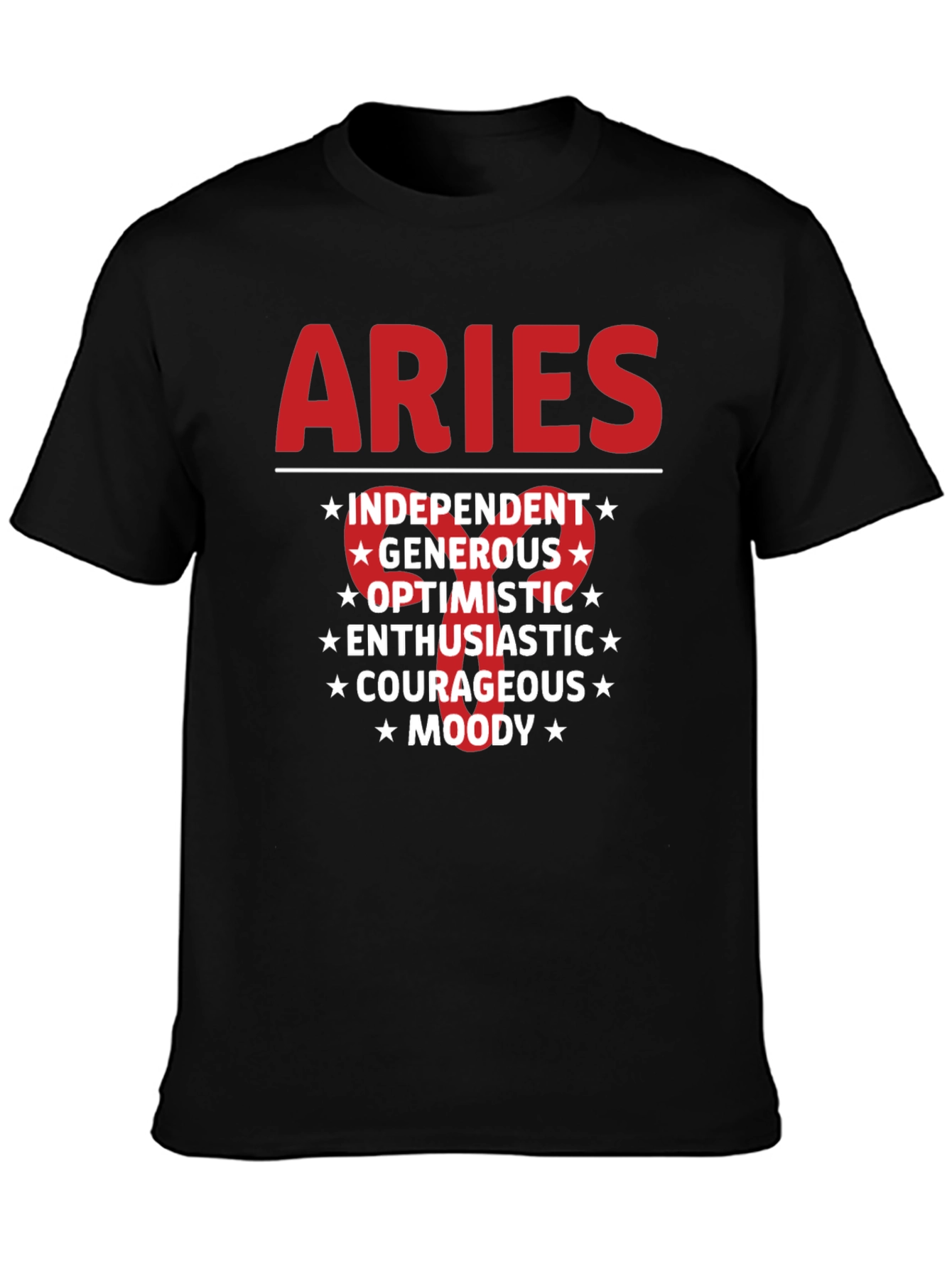 Camiseta Aries: Independiente Generoso y Optimista