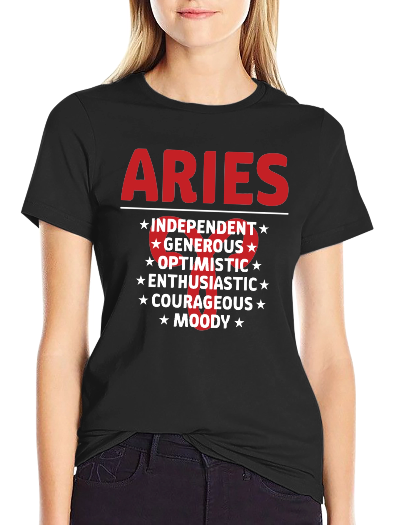 Camiseta Aries: Independiente Generoso y Optimista