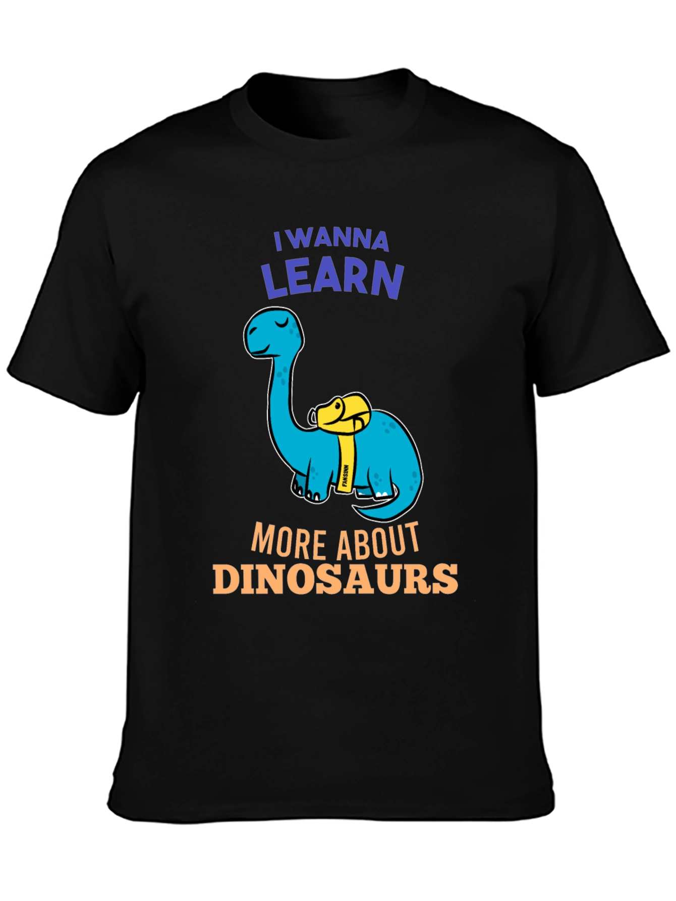 Camiseta Negra Quiero Aprender Sobre Dinosaurios