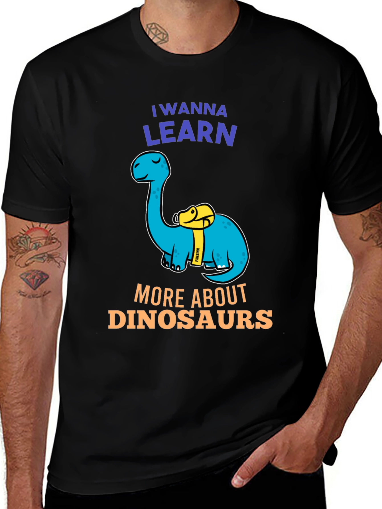 Camiseta Negra Quiero Aprender Sobre Dinosaurios
