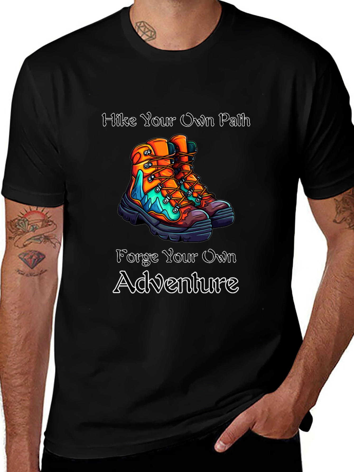 Camiseta Negra: Aventuras al Aire Libre