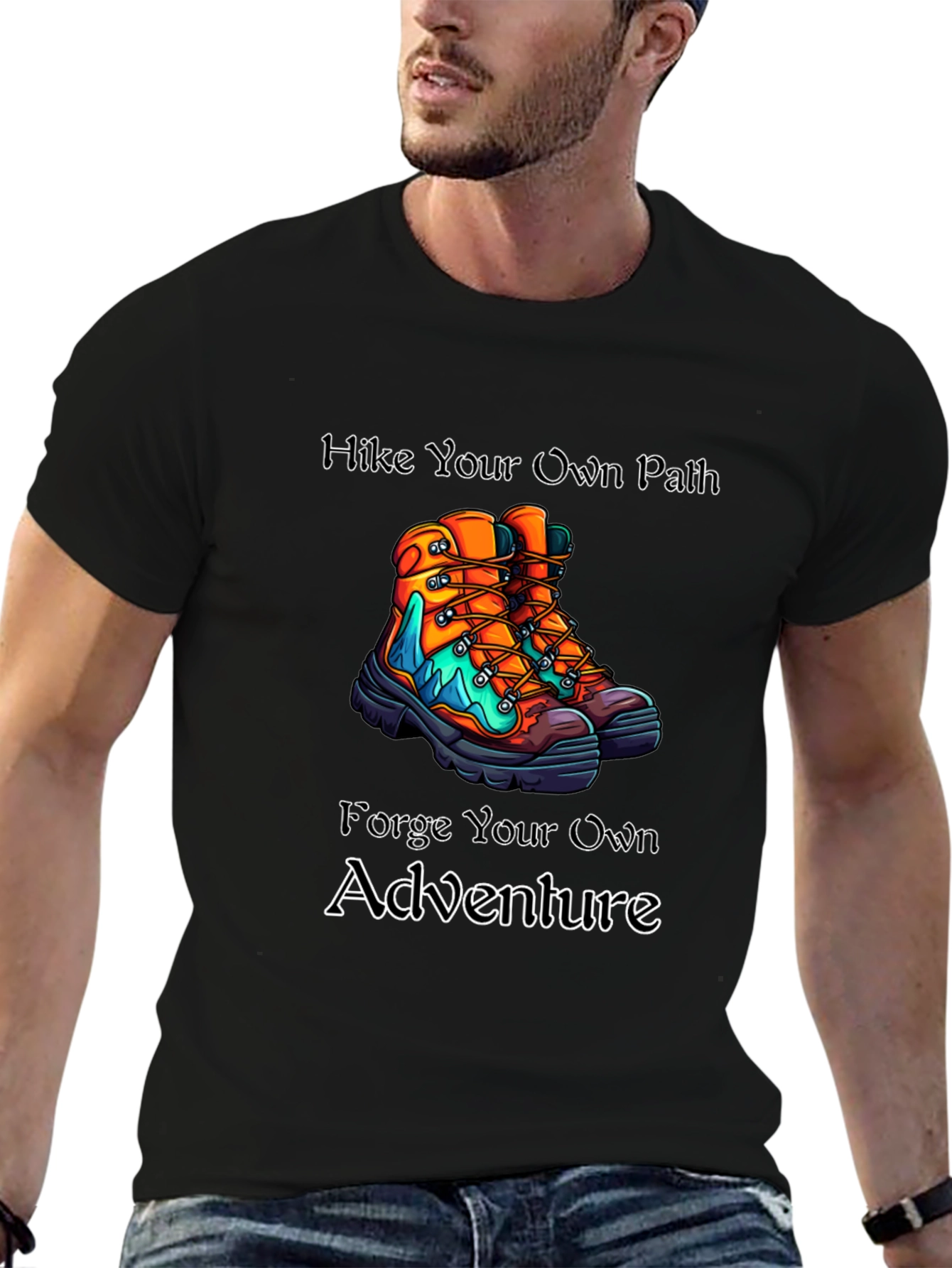 Camiseta Negra: Aventuras al Aire Libre