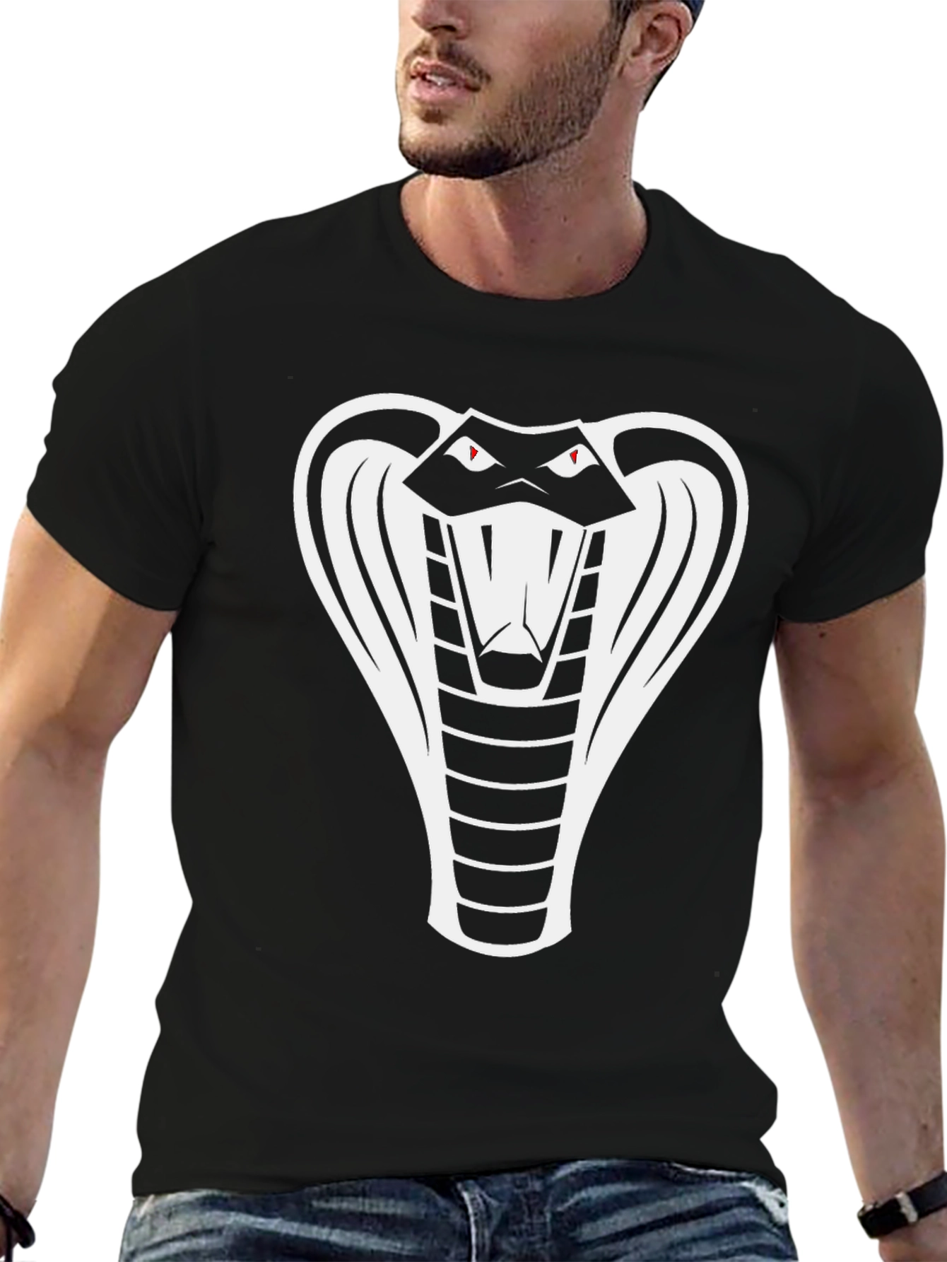 Camiseta Negra Cobra para Hombre