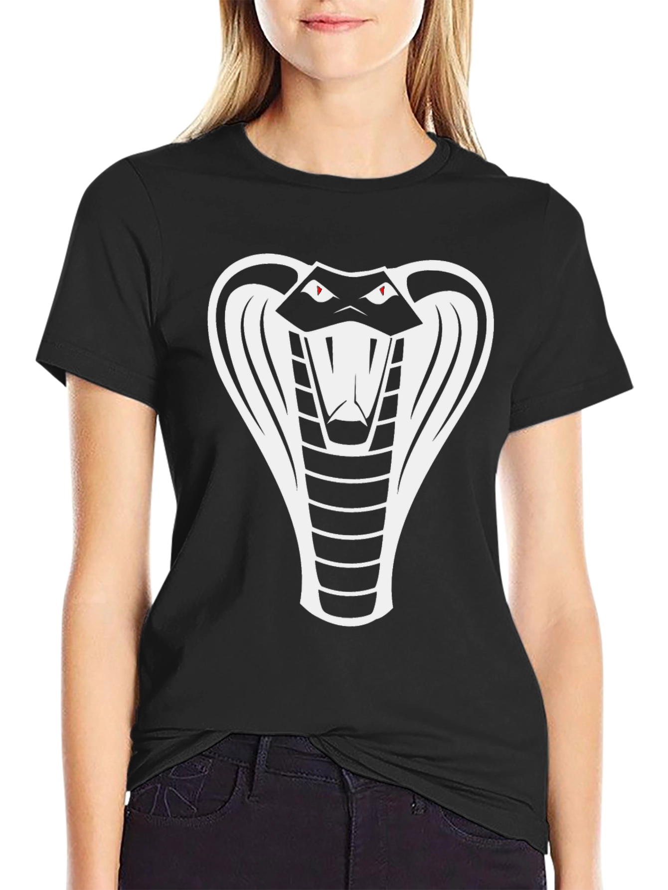 Camiseta Negra Cobra para Hombre