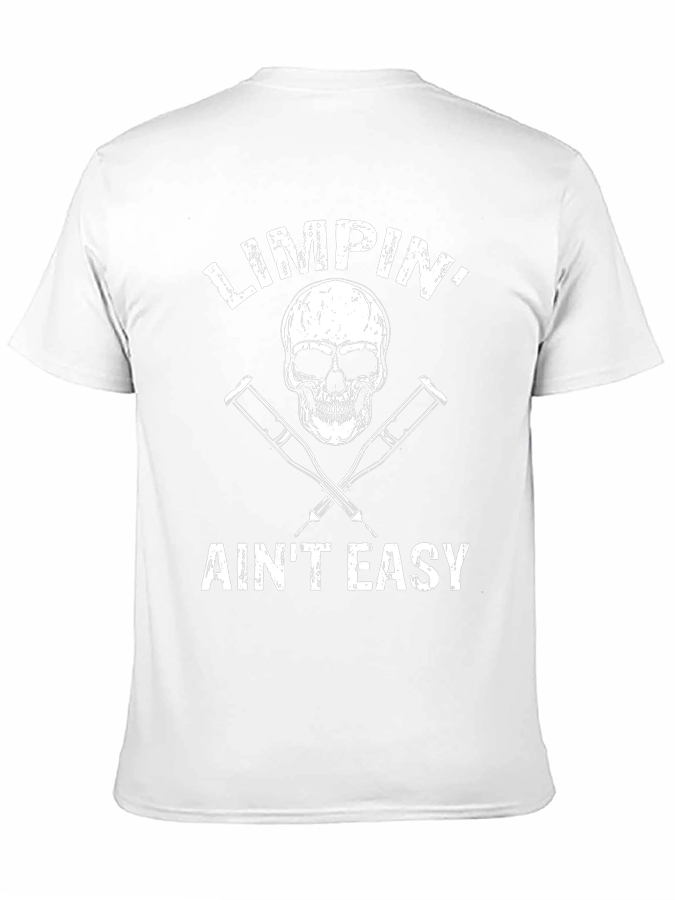 Camiseta Negra Calavera y Muletas - Limpin Aint Easy