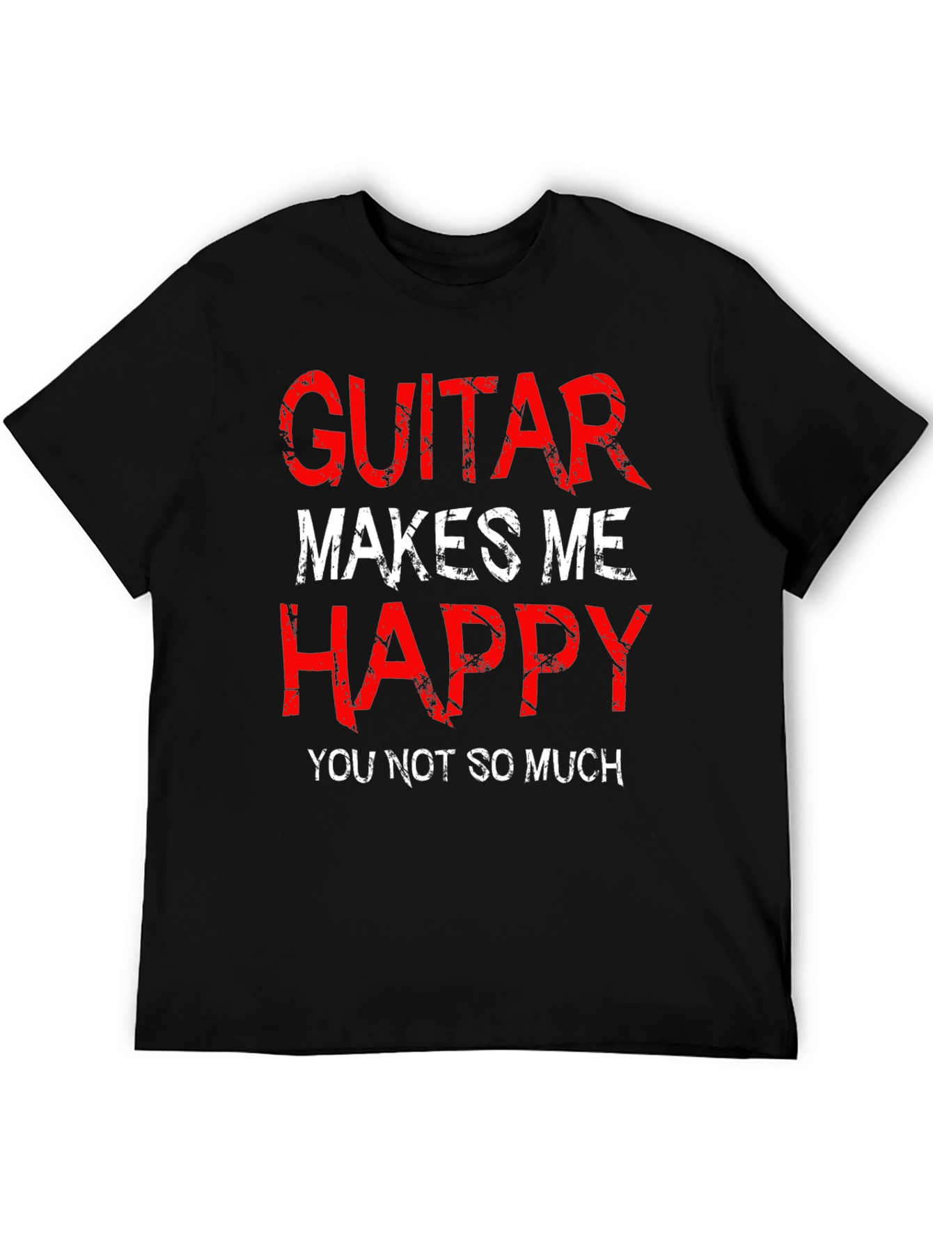 Camiseta Negra Guitar Makes Me Happy