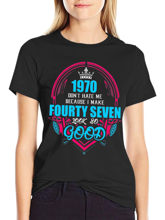 Camiseta Negra 1970 Forty Seven Look So Good