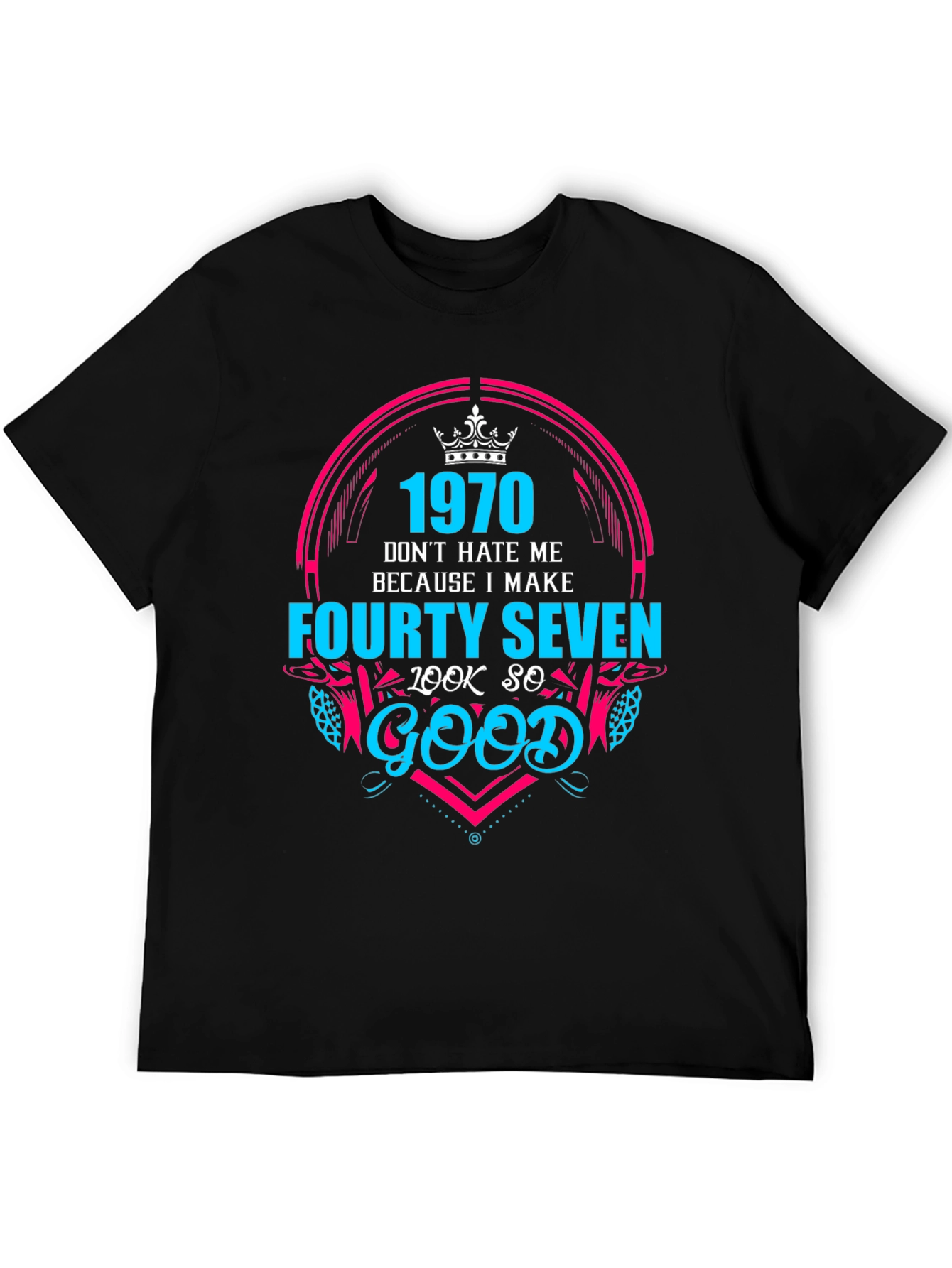 Camiseta Negra 1970 Forty Seven Look So Good