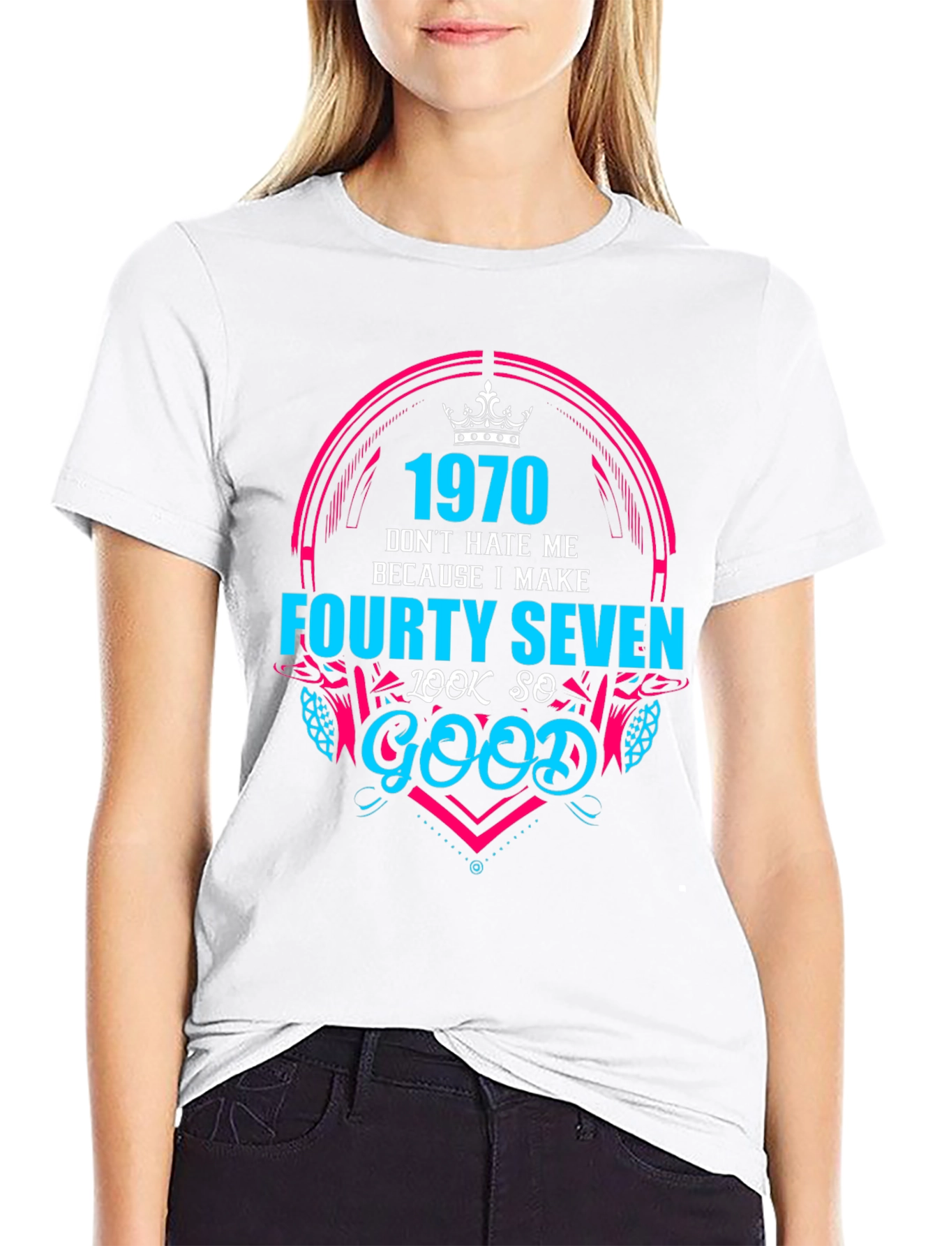 Camiseta Negra 1970 Forty Seven Look So Good