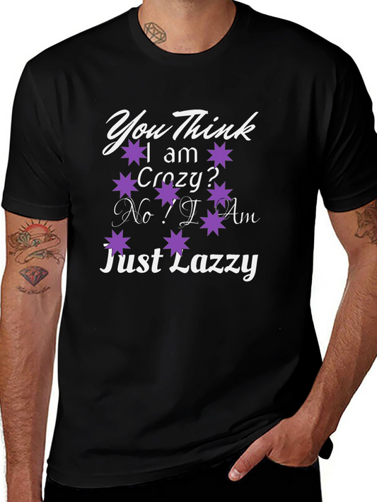 Camiseta Negra con Diseño Divertido: Just Lazzy
