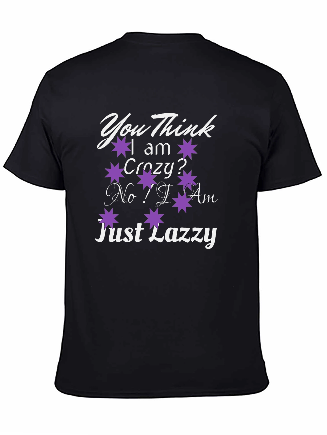 Camiseta Negra con Diseño Divertido: Just Lazzy