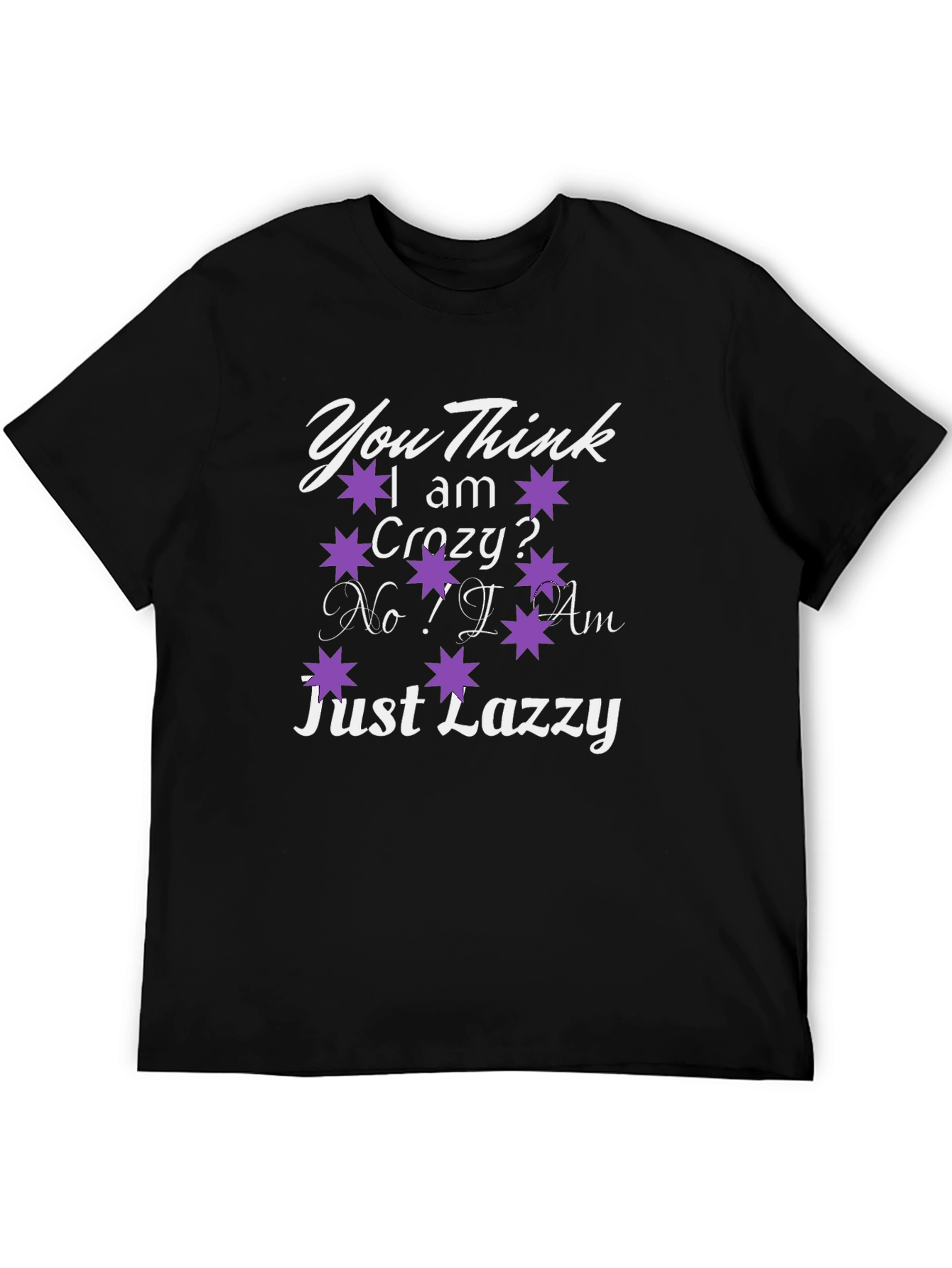 Camiseta Negra con Diseño Divertido: Just Lazzy