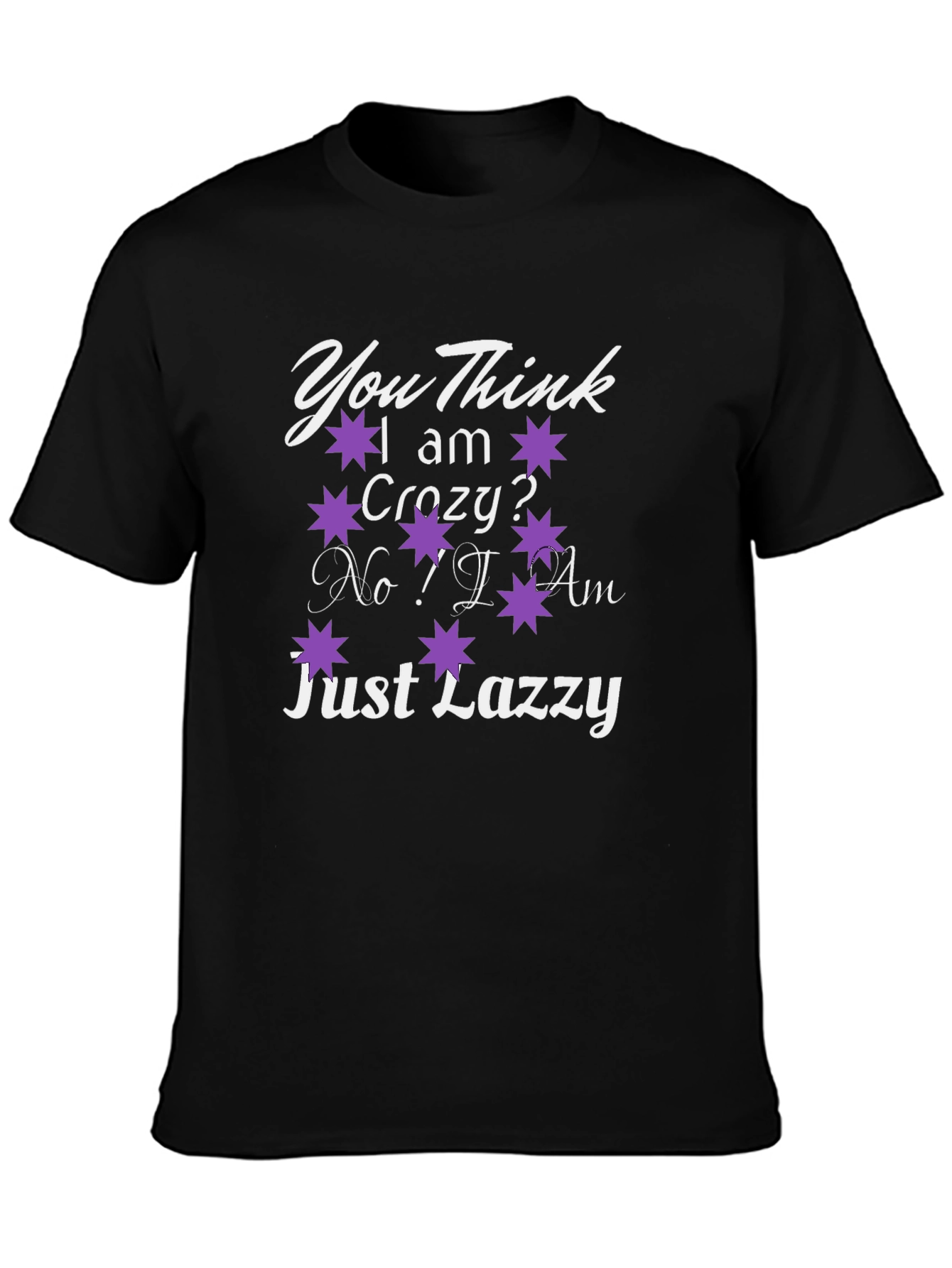 Camiseta Negra con Diseño Divertido: Just Lazzy