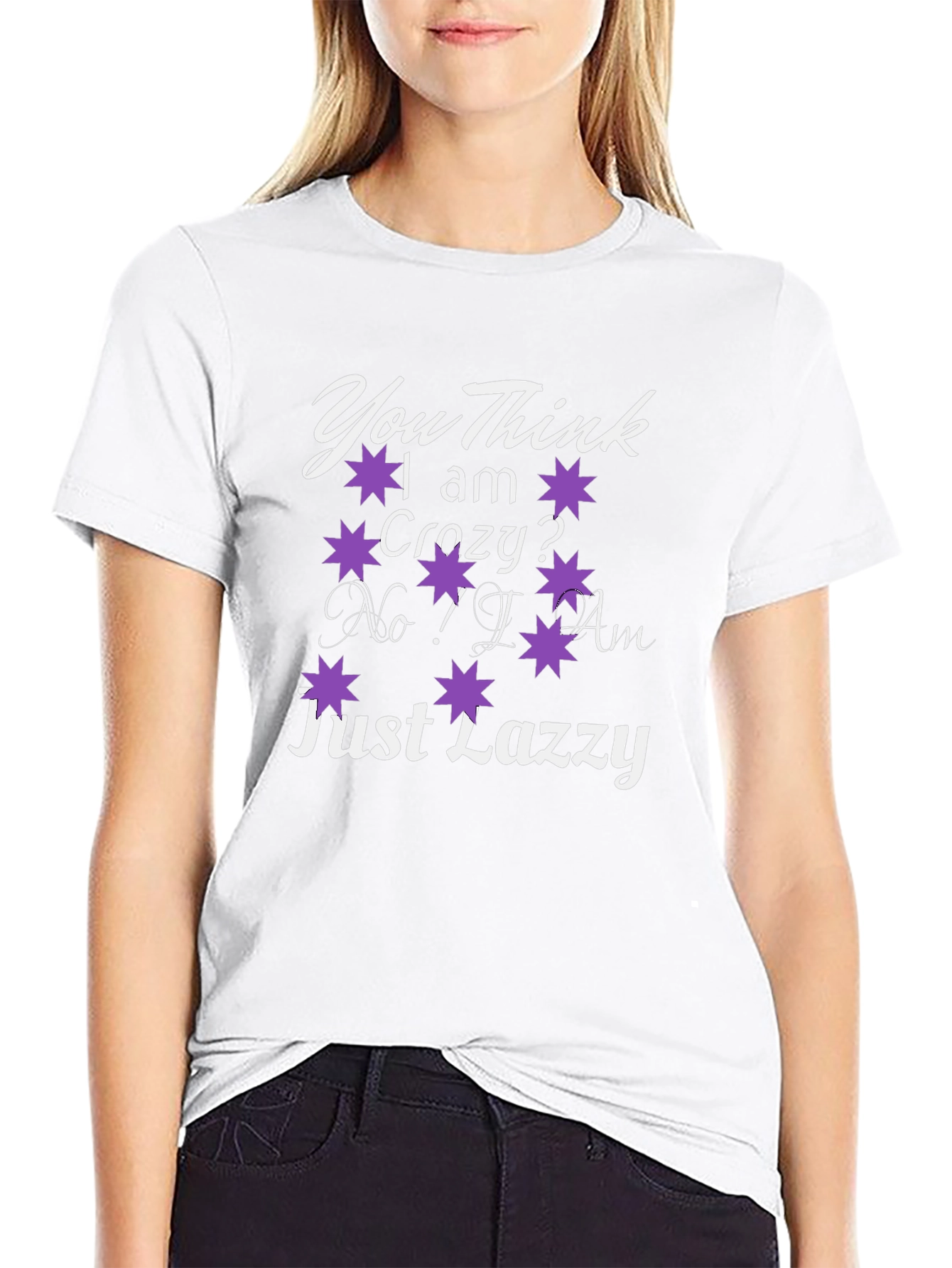 Camiseta Negra con Diseño Divertido: Just Lazzy