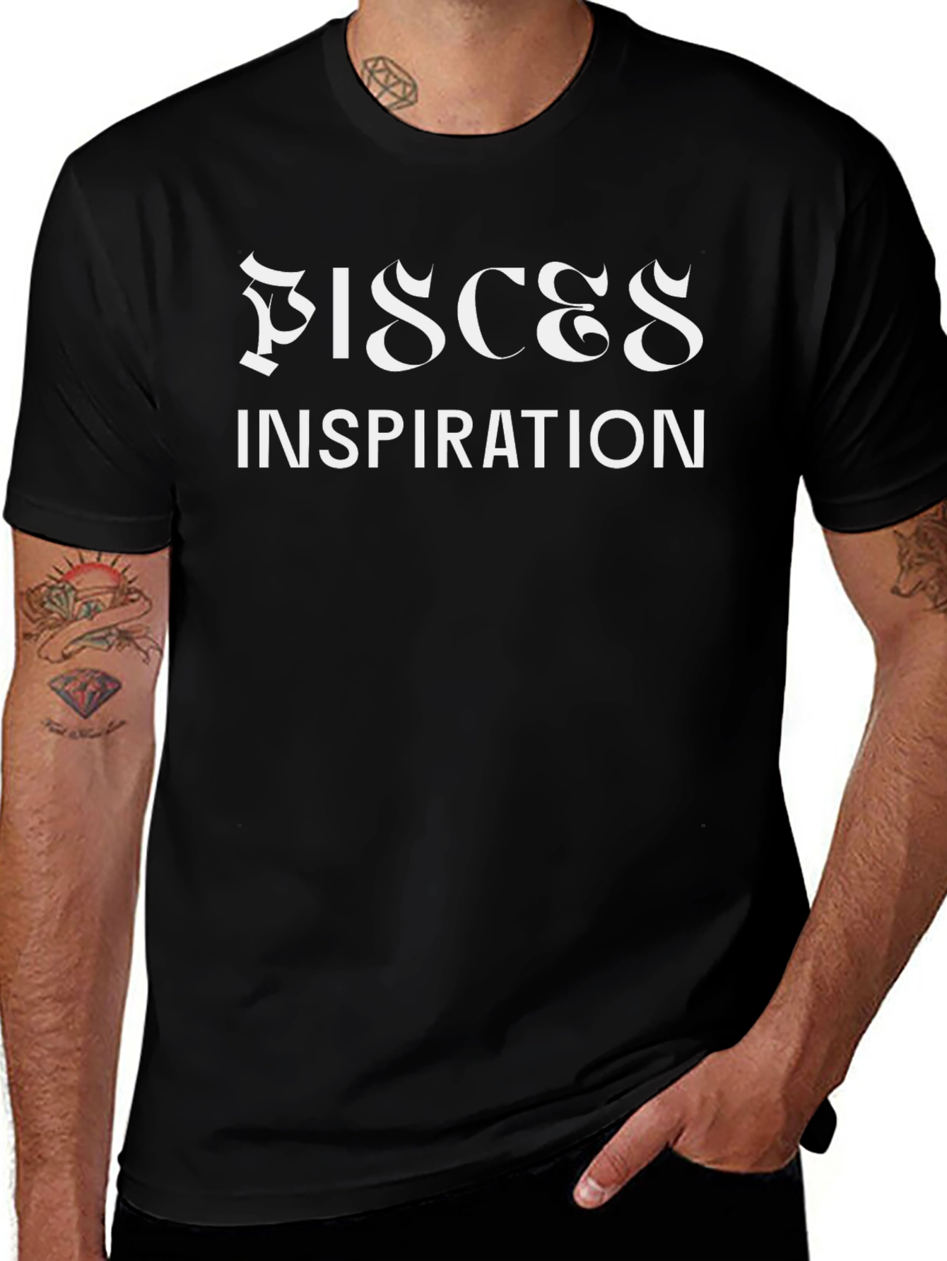 Camiseta Negra Piscis Inspiration para Hombre