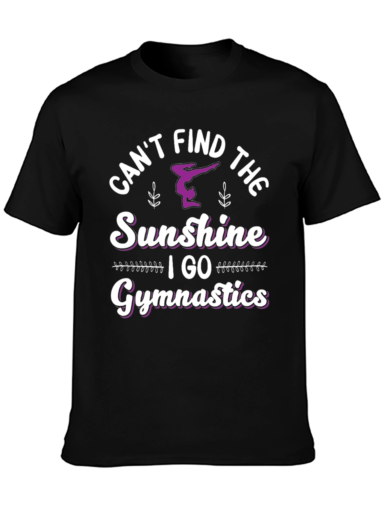 Camiseta Negra con Diseño de Gimnasia