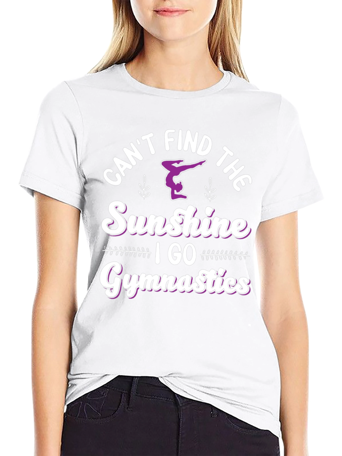 Camiseta Negra con Diseño de Gimnasia