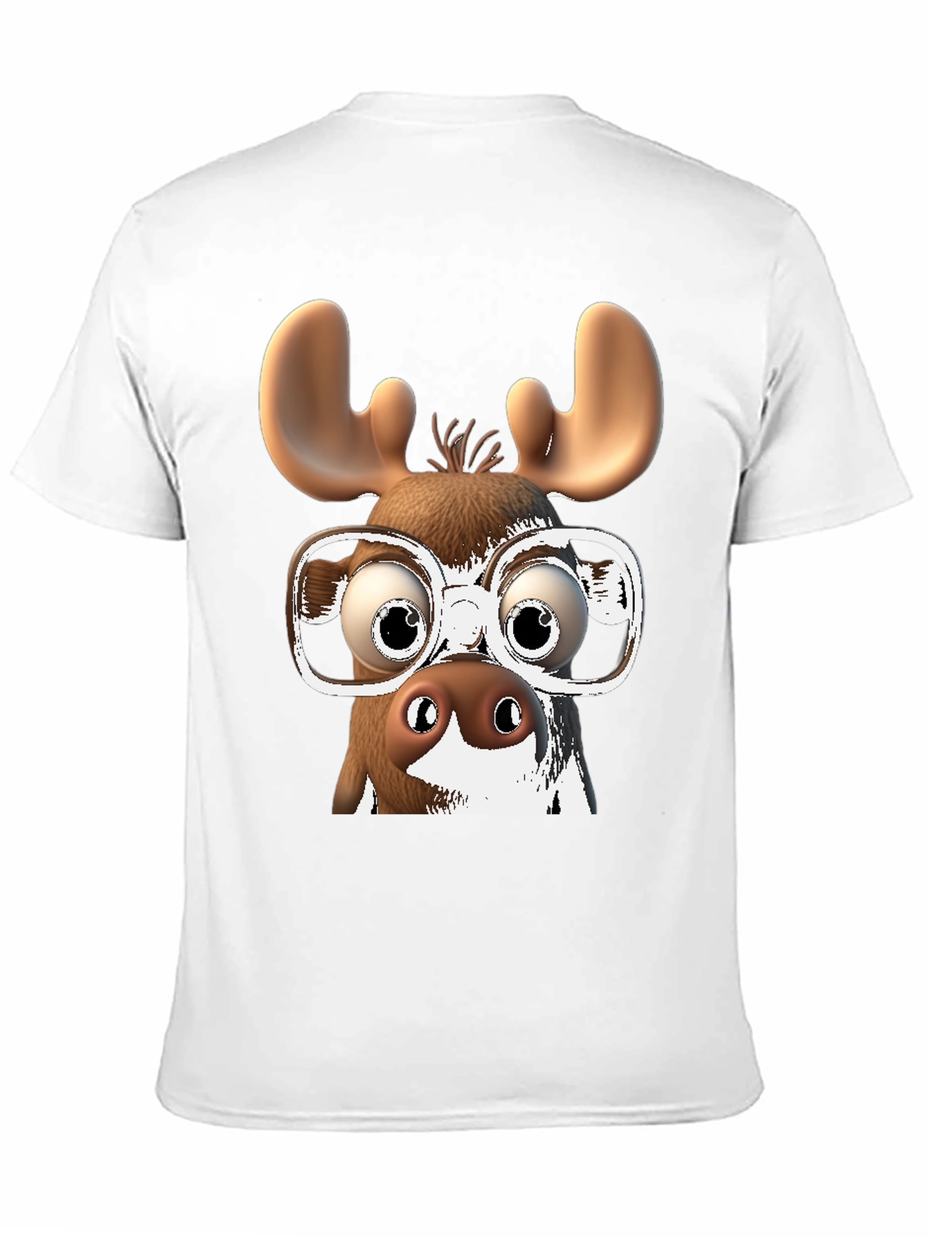 Camiseta Negra con Diseño de Alce Divertido