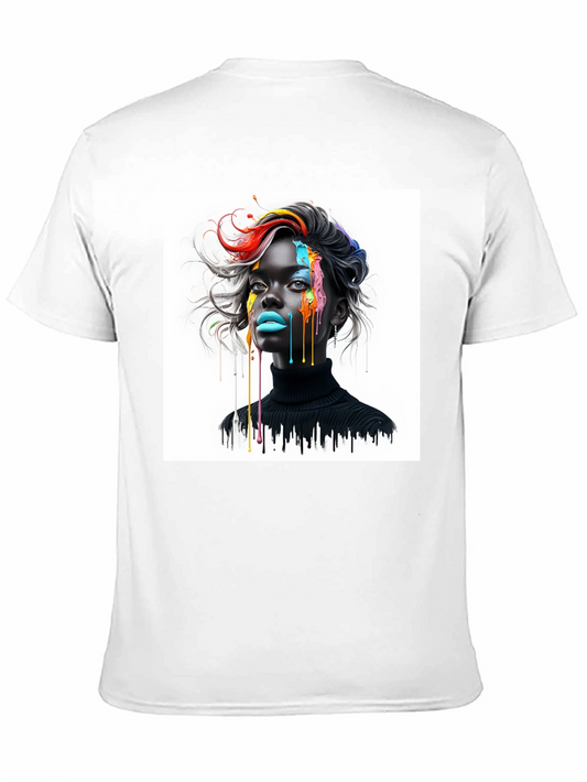Camiseta Negra Arte Abstracto Mujer