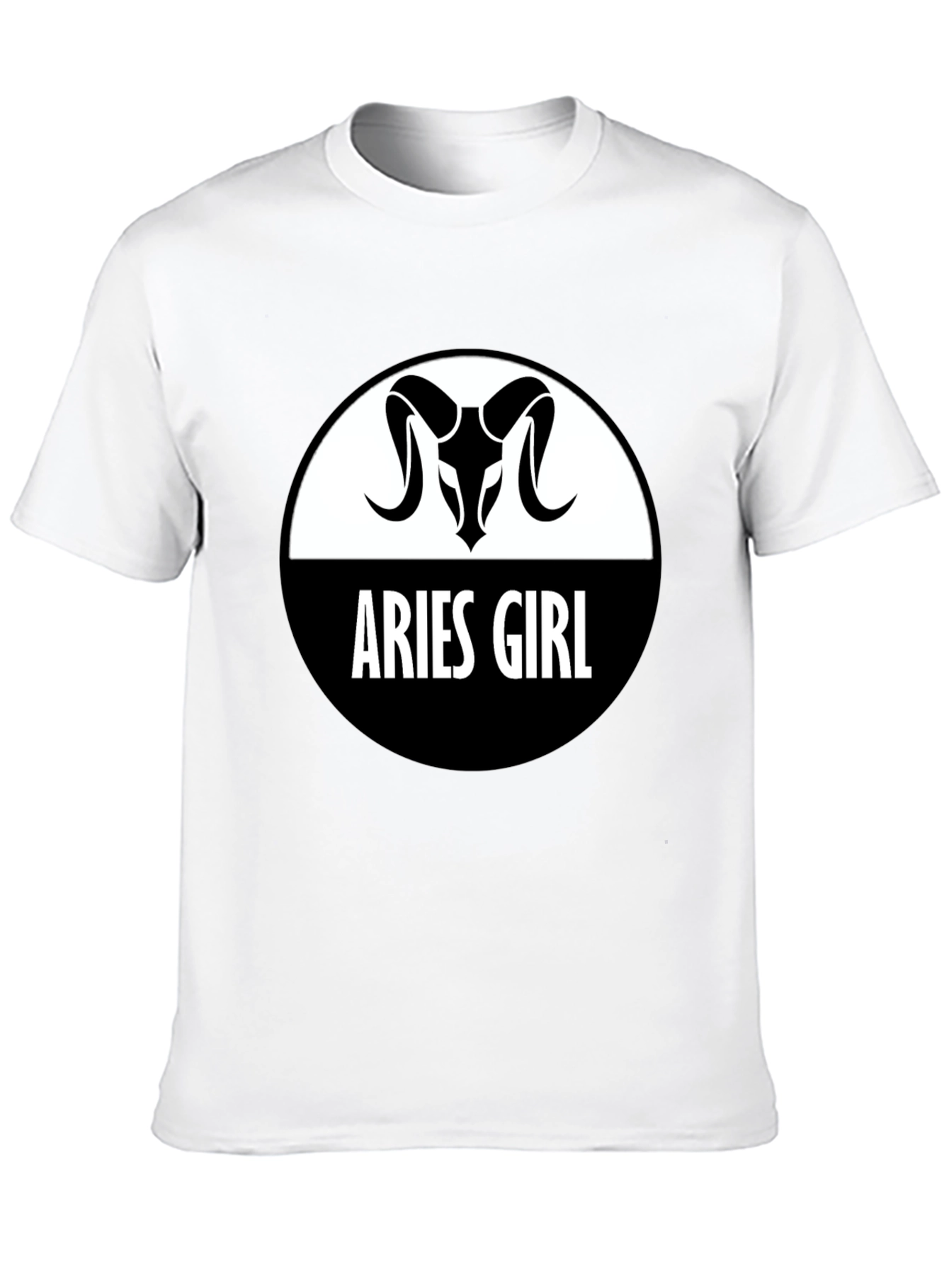 Camiseta Negra Aries Girl - Diseño Zodiacal