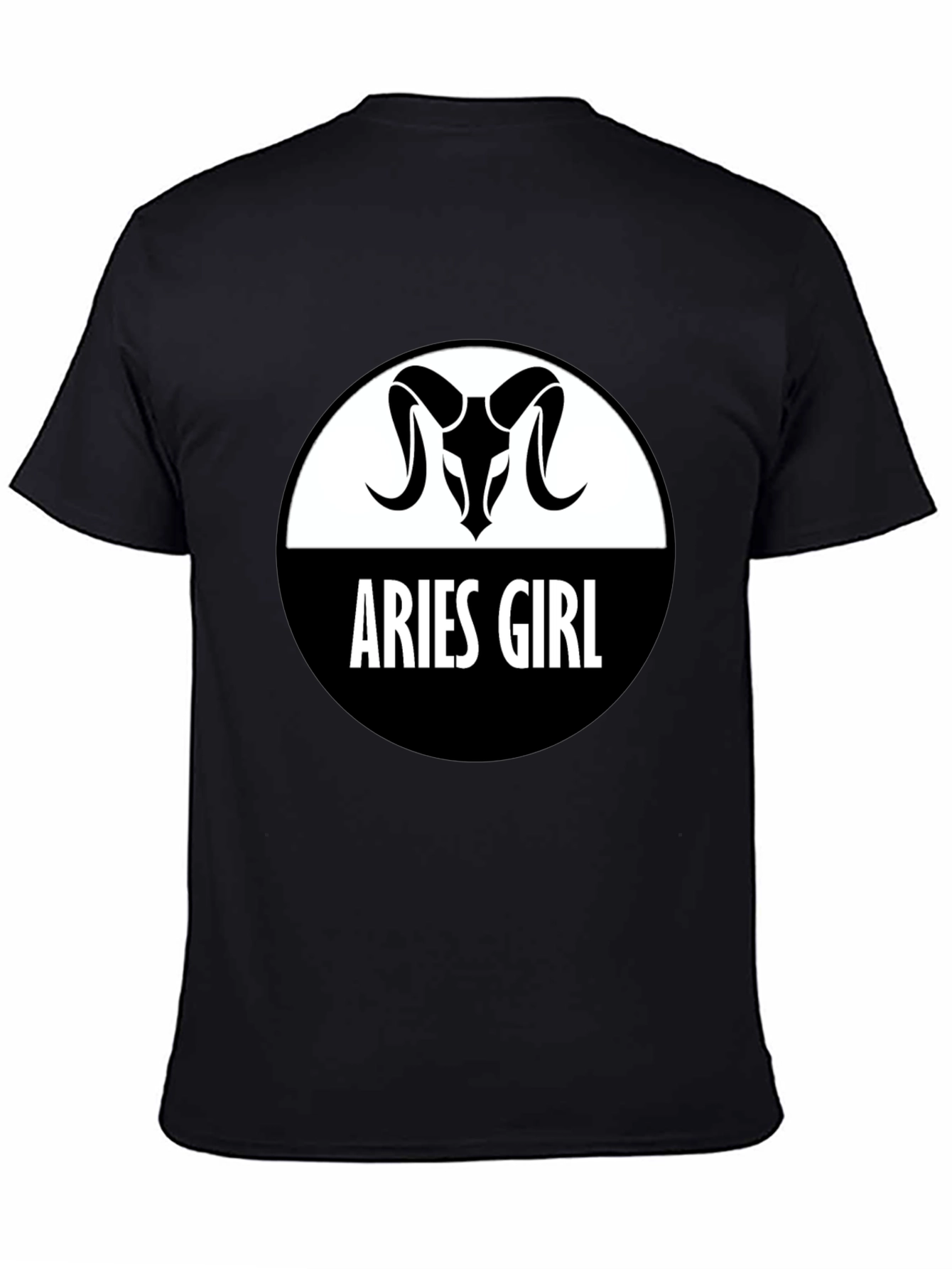 Camiseta Negra Aries Girl - Diseño Zodiacal