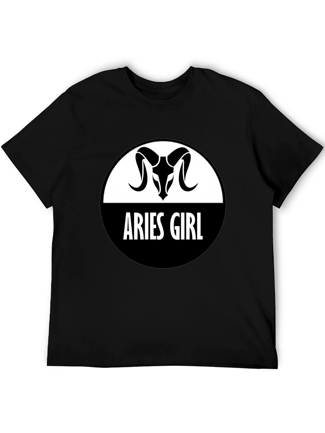 Camiseta Negra Aries Girl - Diseño Zodiacal