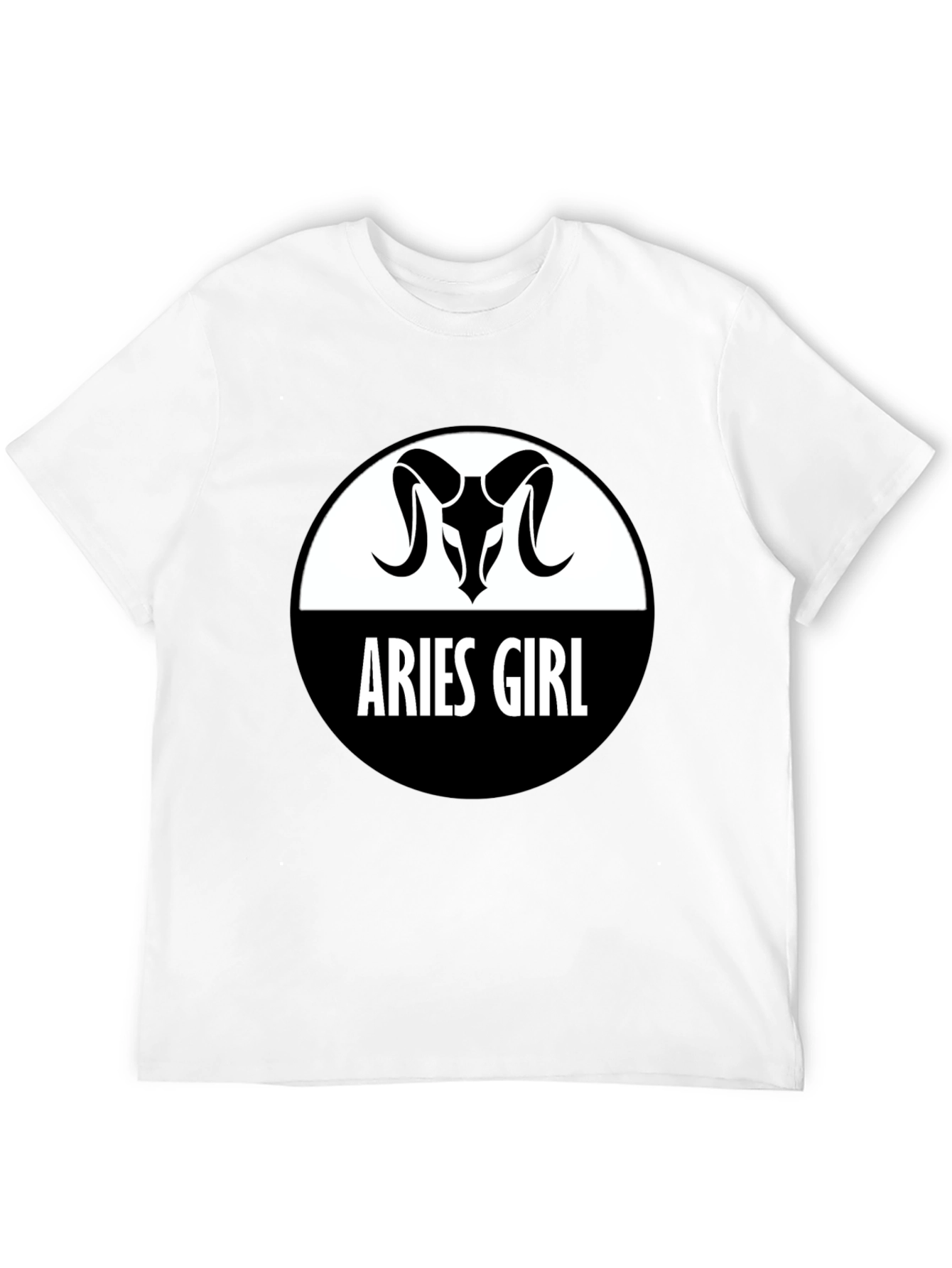 Camiseta Negra Aries Girl - Diseño Zodiacal