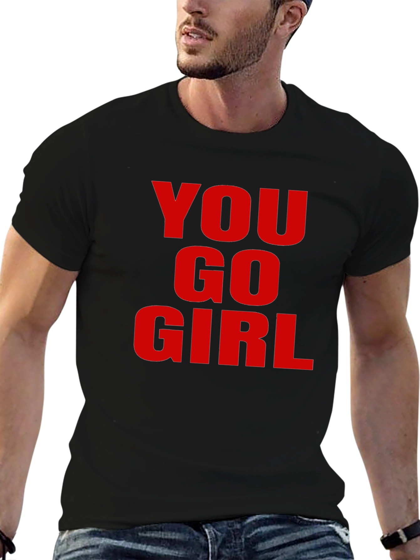 Camiseta Negra con Mensaje Motivacional You Go Girl