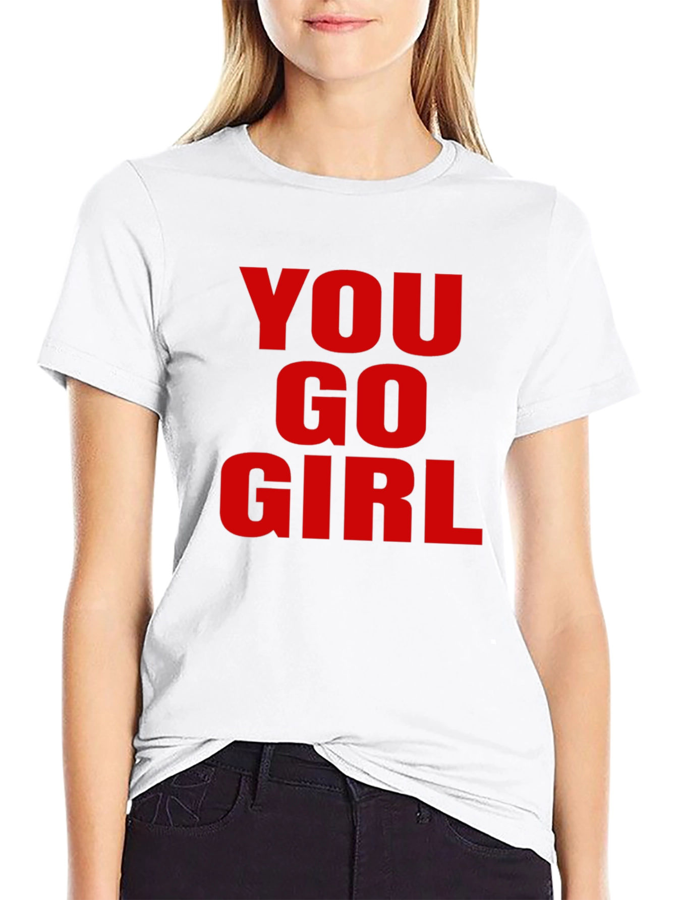 Camiseta Negra con Mensaje Motivacional You Go Girl