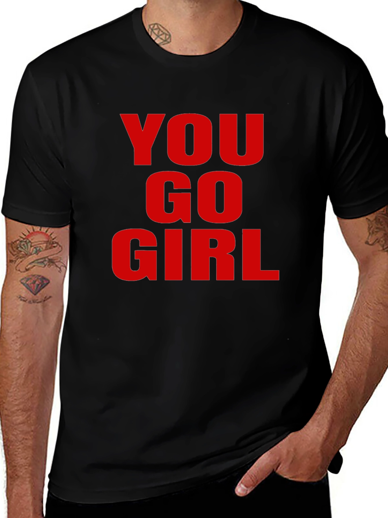 Camiseta Negra con Mensaje Motivacional You Go Girl