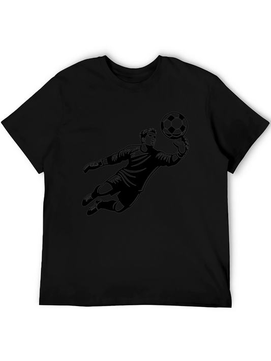 Camiseta Negra con Diseño de Futbolista