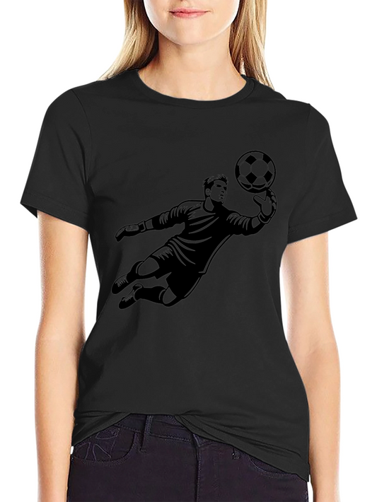 Camiseta Negra con Diseño de Futbolista