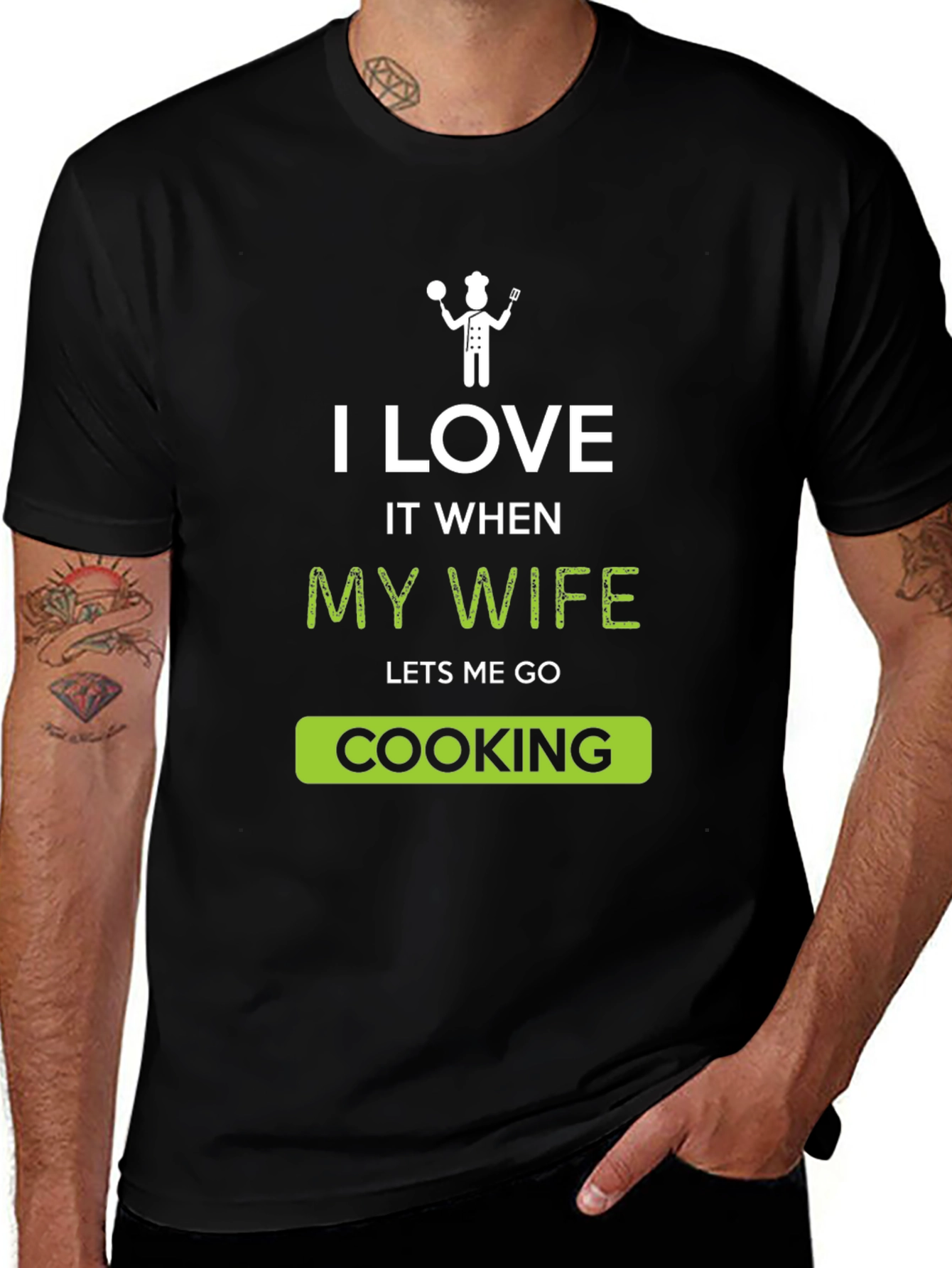 Camiseta Hombre: Amo Cuando Mi Esposa Me Deja Cocinar