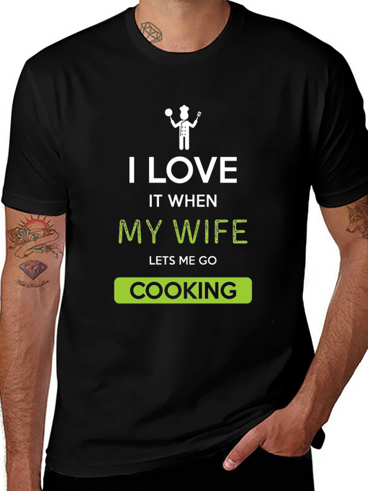 Camiseta Hombre: Amo Cuando Mi Esposa Me Deja Cocinar