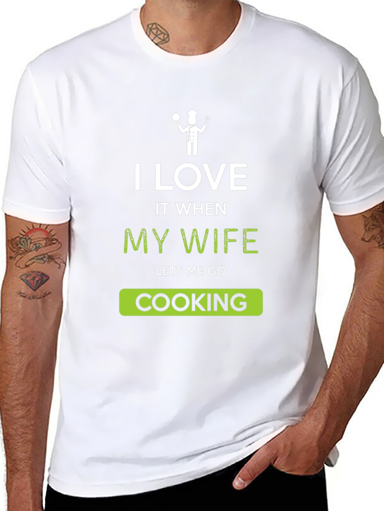 Camiseta Hombre: Amo Cuando Mi Esposa Me Deja Cocinar