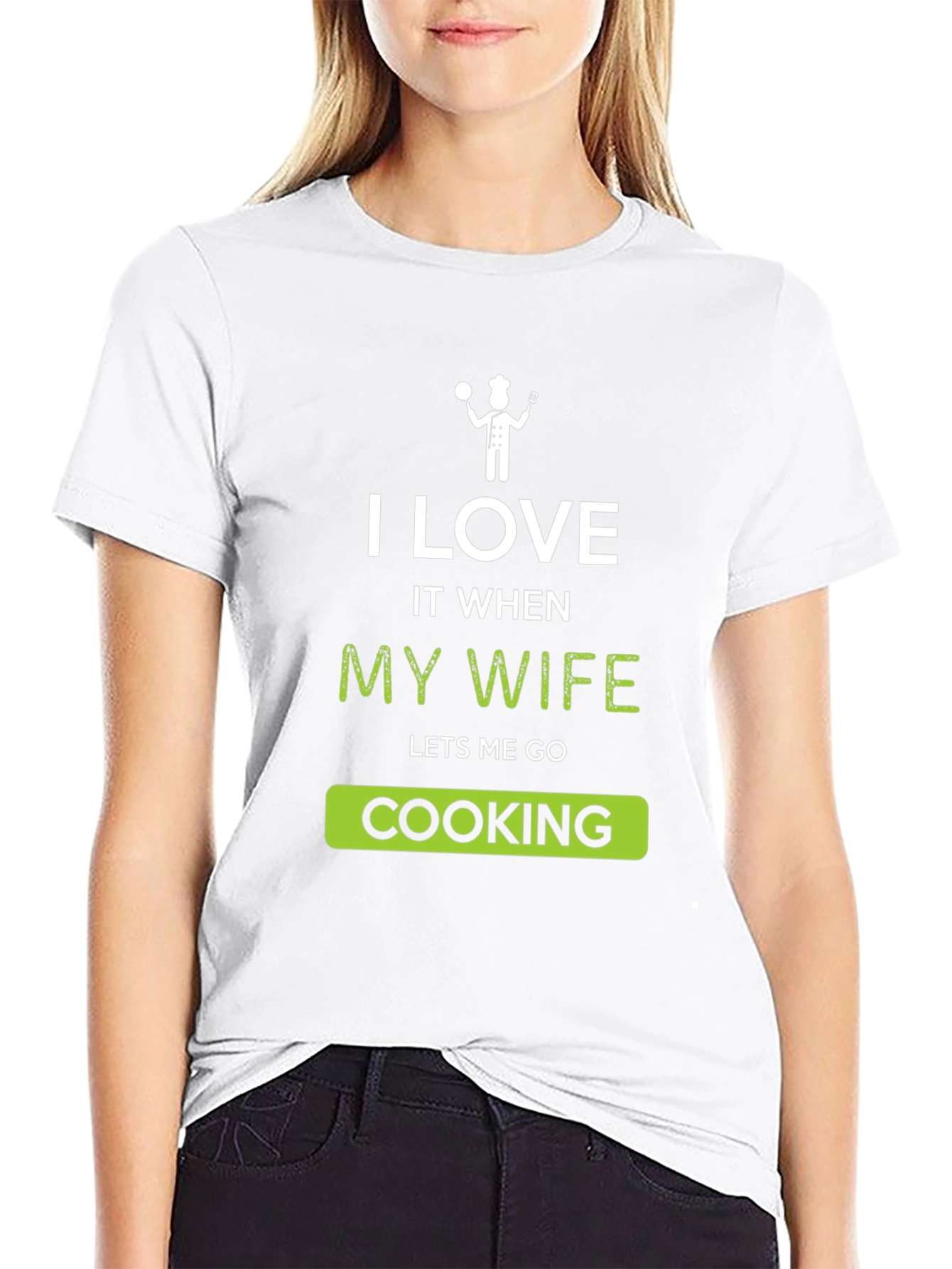 Camiseta Hombre: Amo Cuando Mi Esposa Me Deja Cocinar
