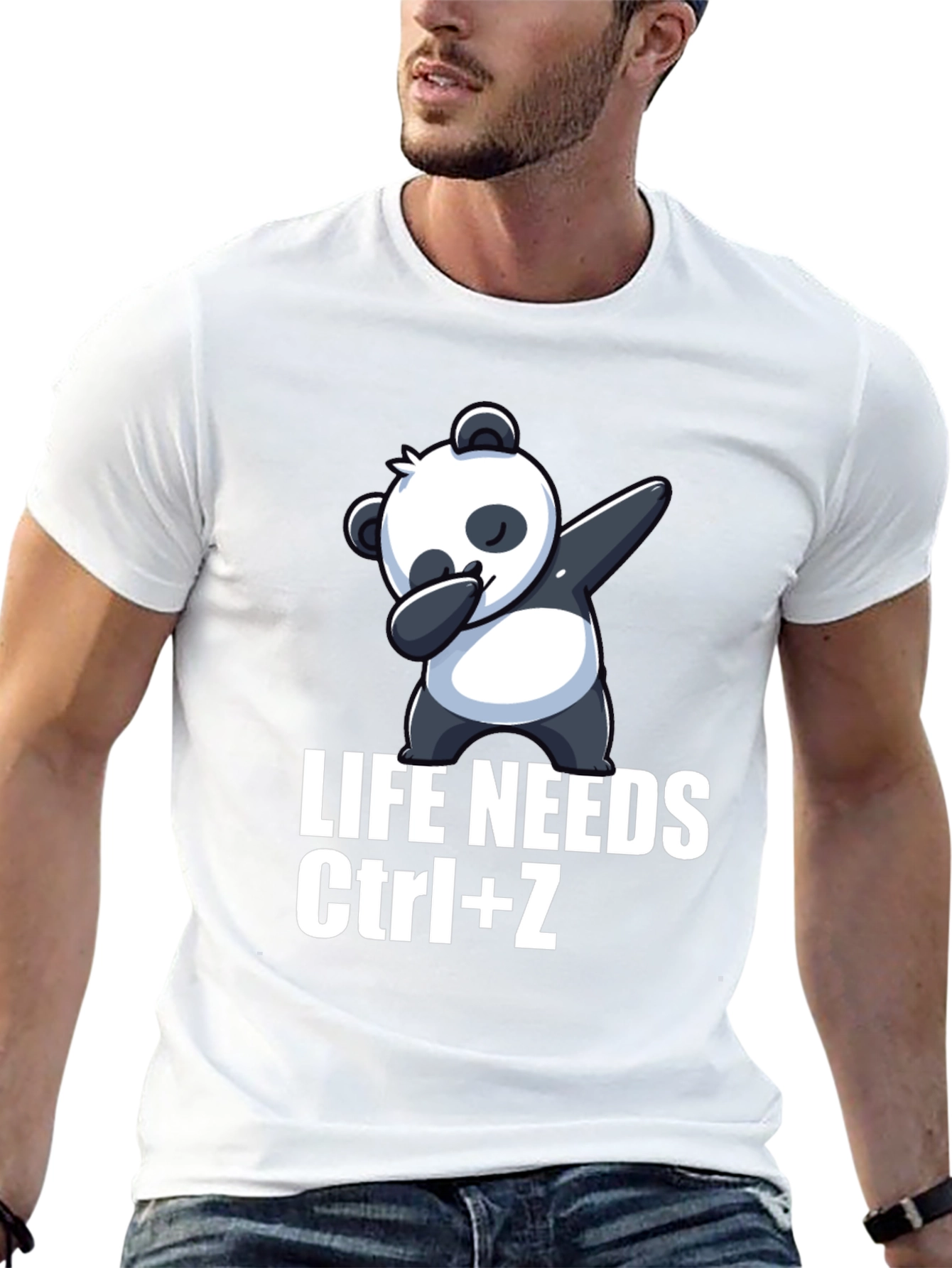 Camiseta Negra con Panda Dabbing Ctrl+Z