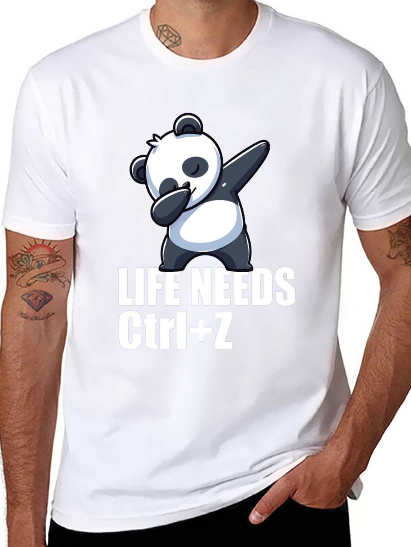Camiseta Negra con Panda Dabbing Ctrl+Z