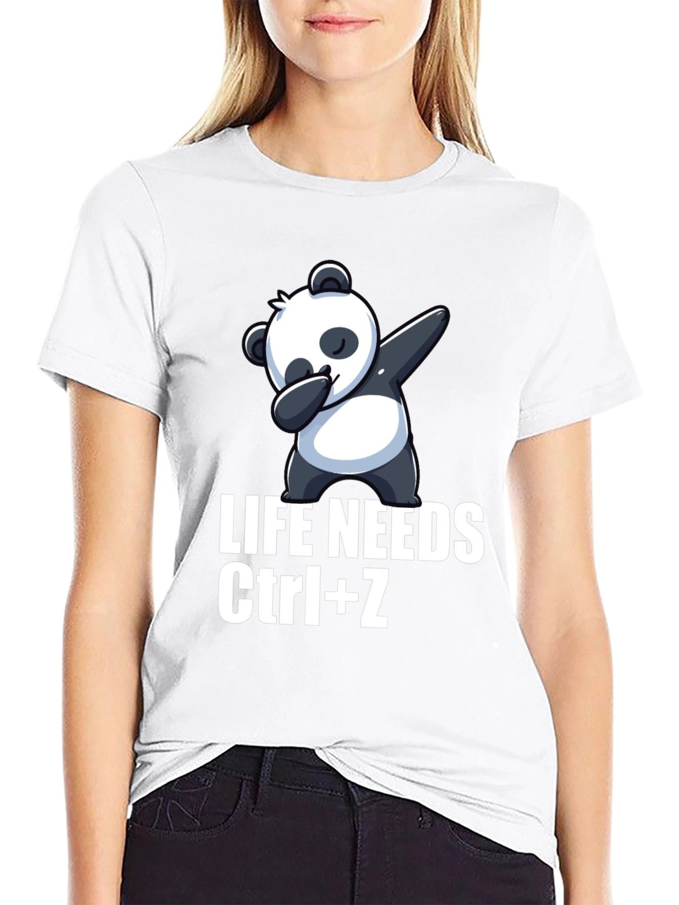 Camiseta Negra con Panda Dabbing Ctrl+Z